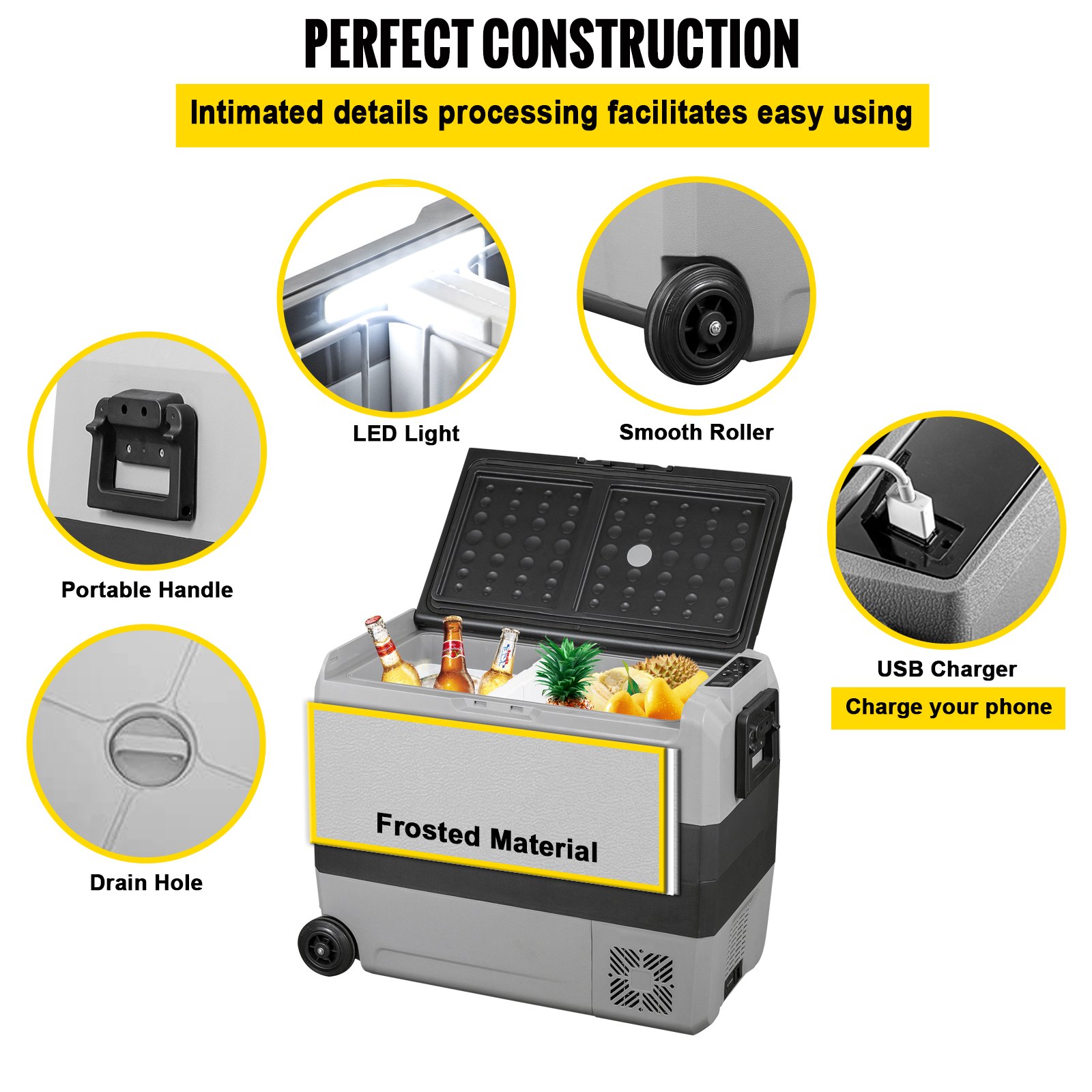 VEVOR VEVOR 12 Volt Car Refrigerator Portable Freezer 60L Dual Zone