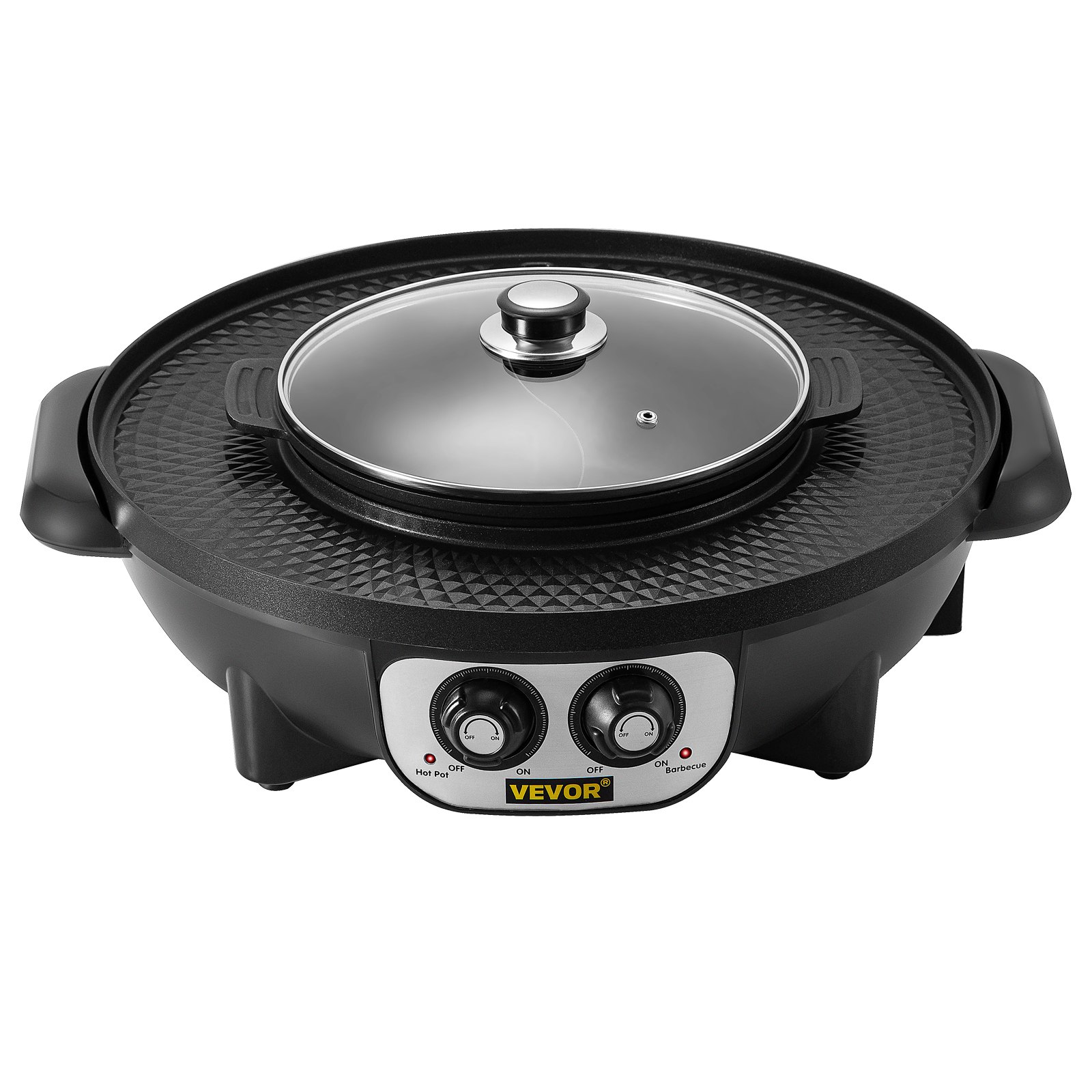 VEVOR 2 in 1 Electric BBQ Pan Grill Hot Pot Portable Hot Pot BBQ Grill
