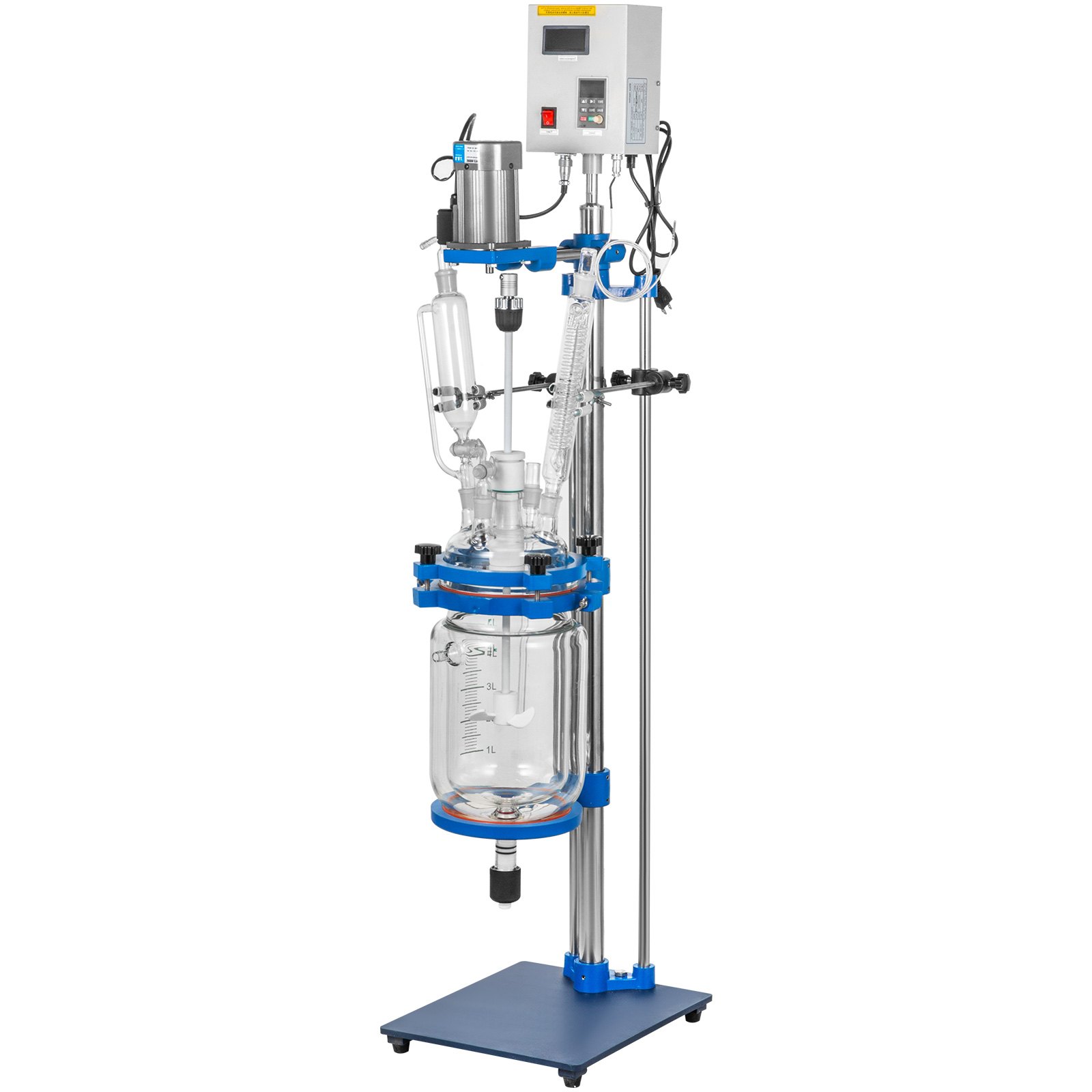 VEVOR Jacketed Reactor 5L Laboratory Glass Reactor, Jacketed Glass