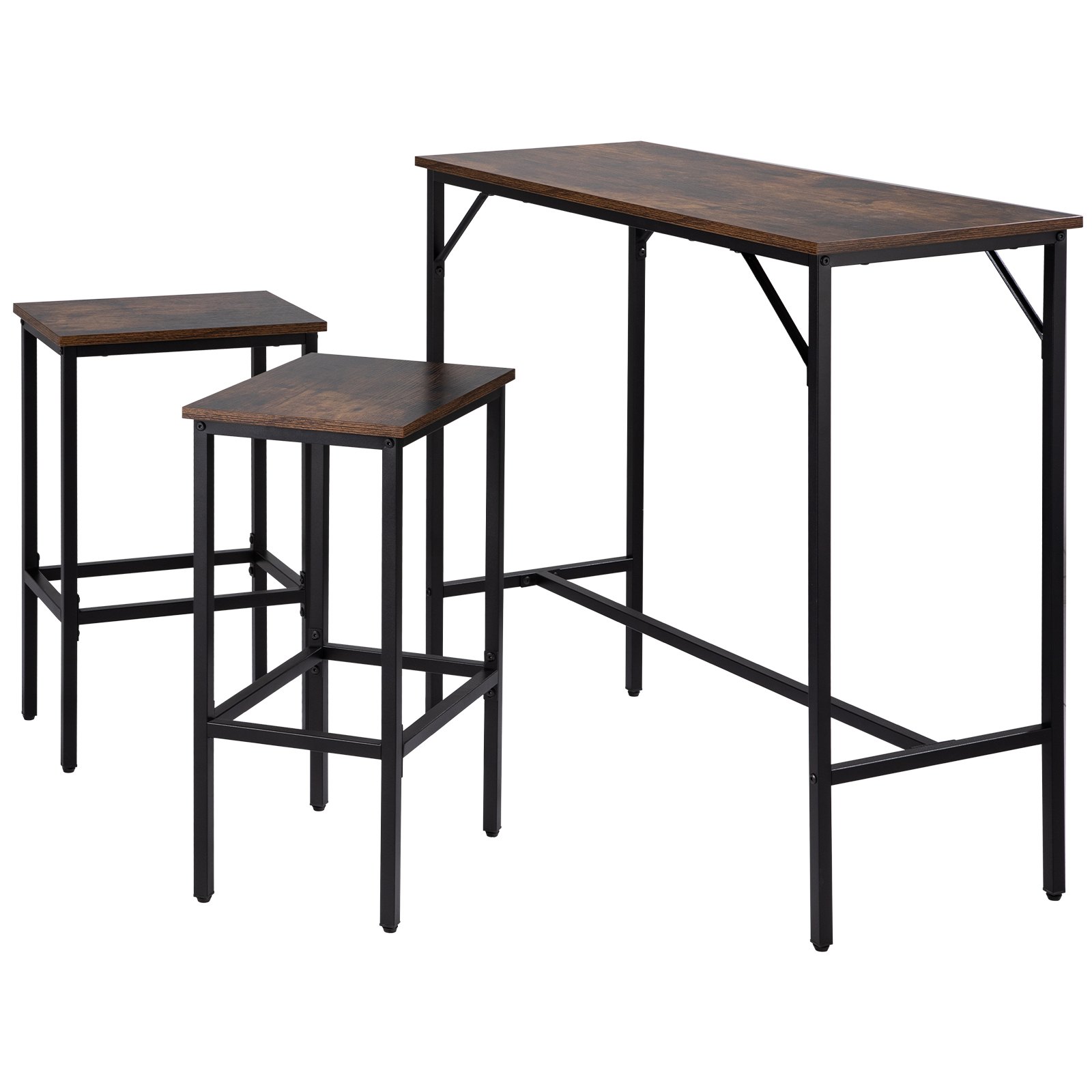 VEVOR Bar Table and Chairs Set 39" Pub Table Set with 2 Bar Stools