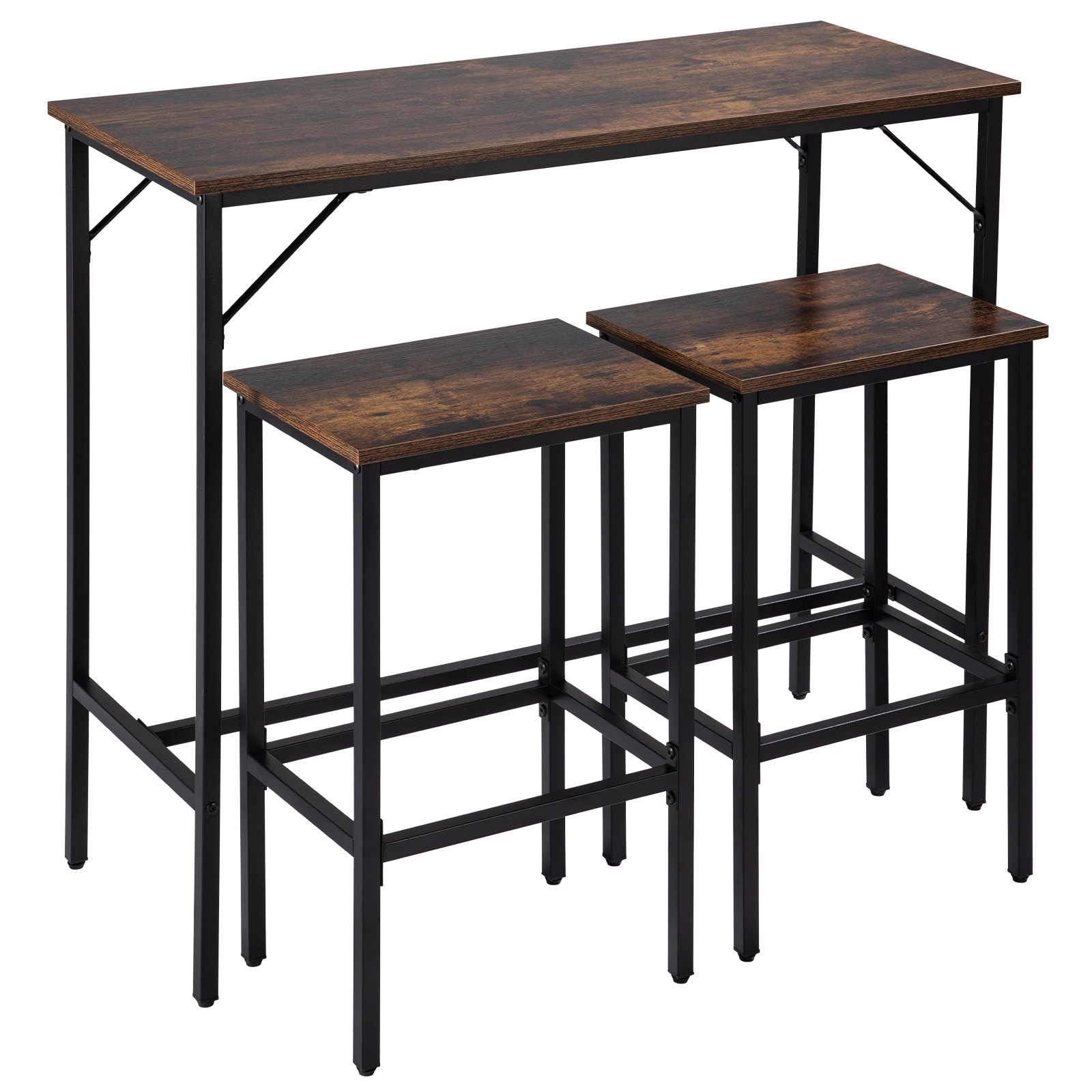 VEVOR Bar Table and Chairs Set 39" Pub Table Set with 2 Bar Stools