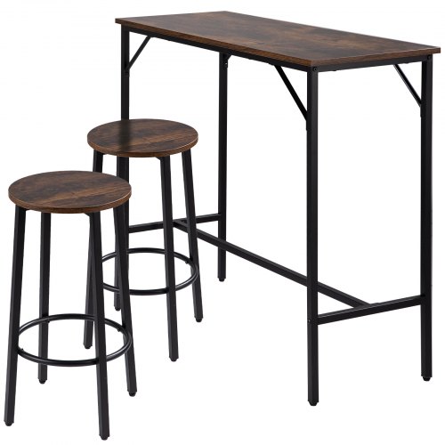 VEVOR Bar Table and Chairs Set 39" Pub Table Set with 2 Bar Stools