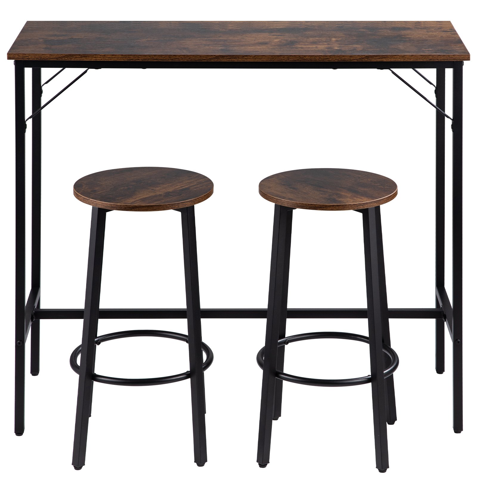VEVOR Bar Table and Chairs Set 39" Pub Table Set with 2 Bar Stools