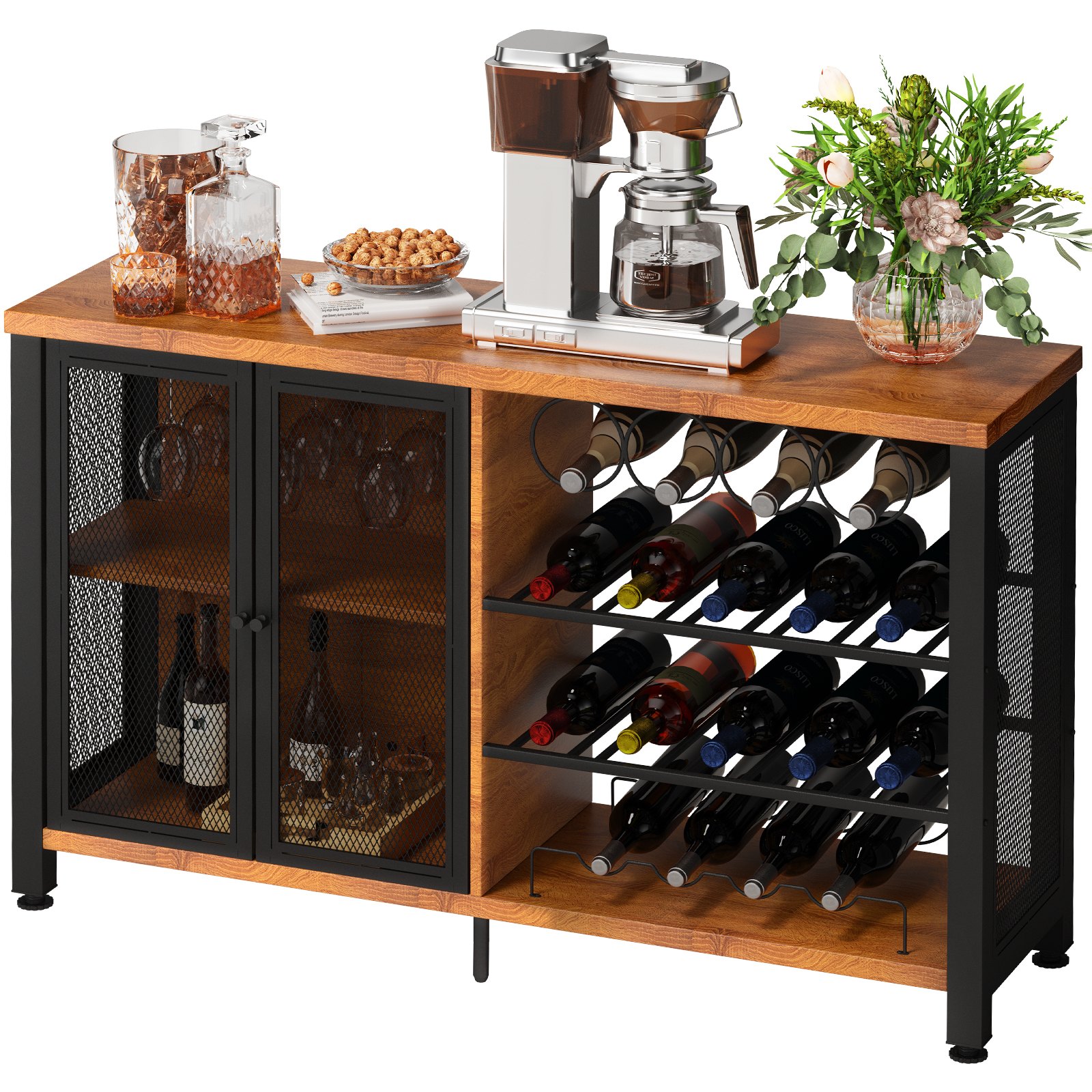 VEVOR Wine Bar with Removable Wine Rack, Wine Table for Liquor