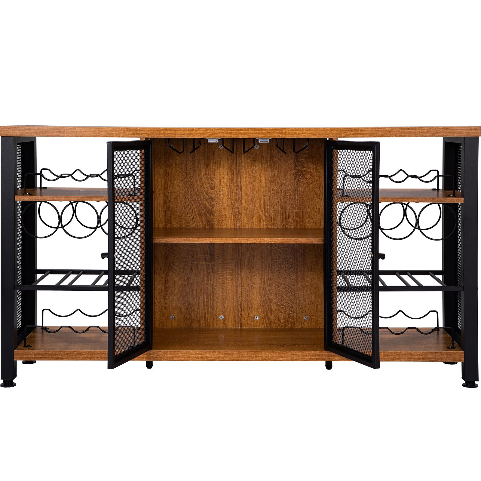 VEVOR Industrial Bar Wine Table for Liquor with Glass Holder