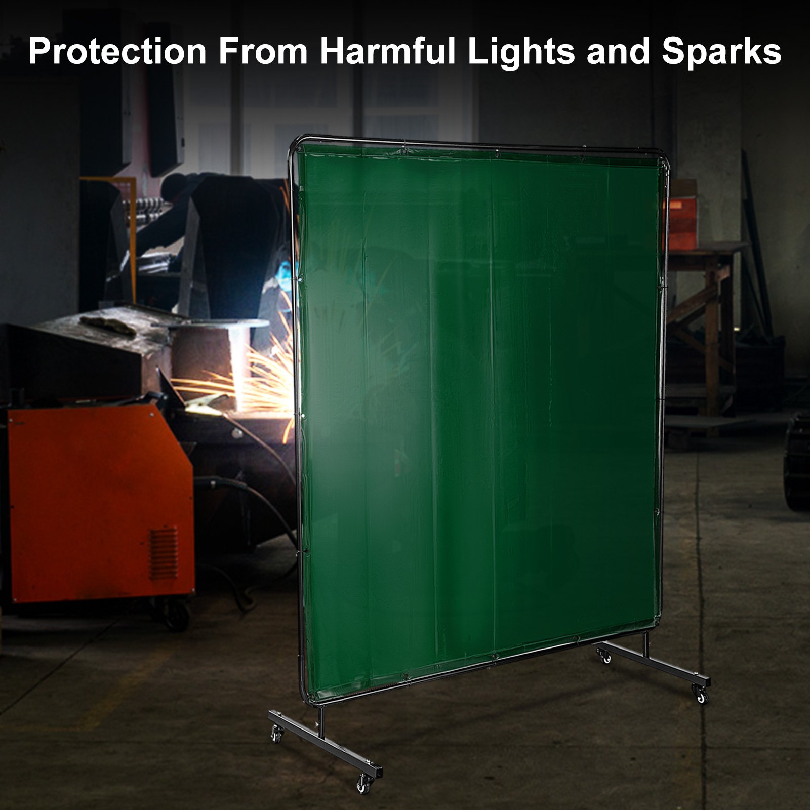 VEVOR Welding Curtain 6' x 6' Welding Screens, Flame Retardant 3 Panel