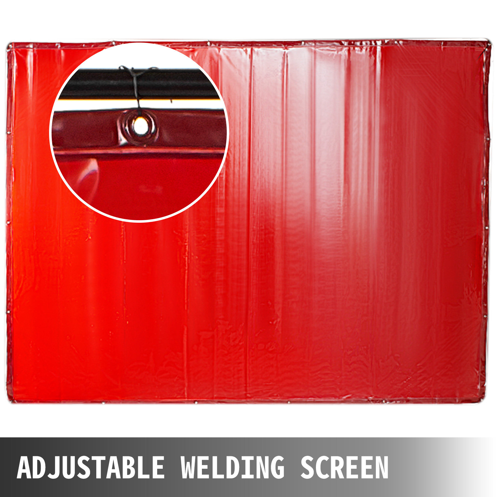 Welding Curtain Welding Screens 6' x 8' Flame Retardant Vinyl with Frame Red VEVOR US