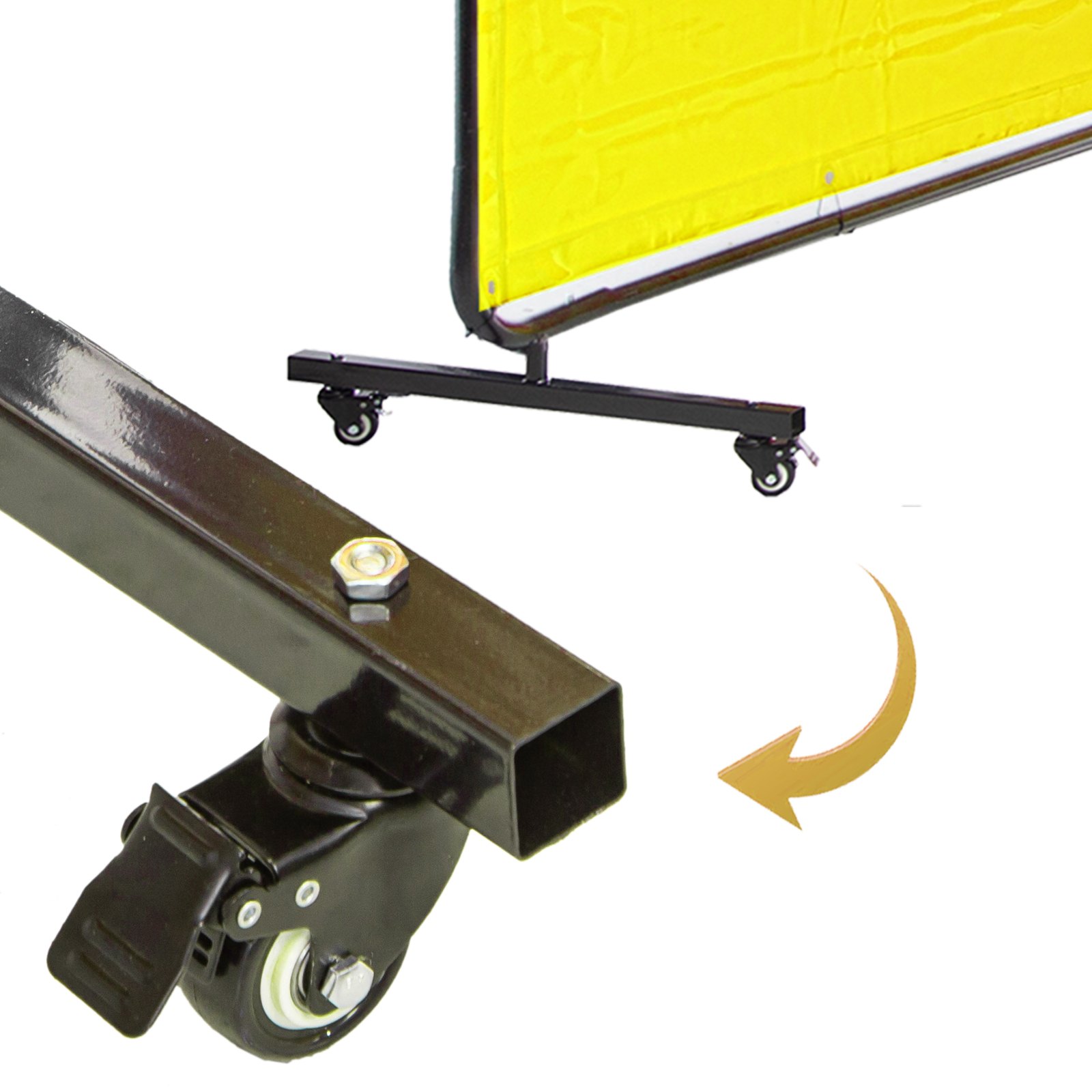 VEVOR Welding Curtain 6' x 6' Welding Screens Flame Retardant 3 Panel Welding Curtain with Frame