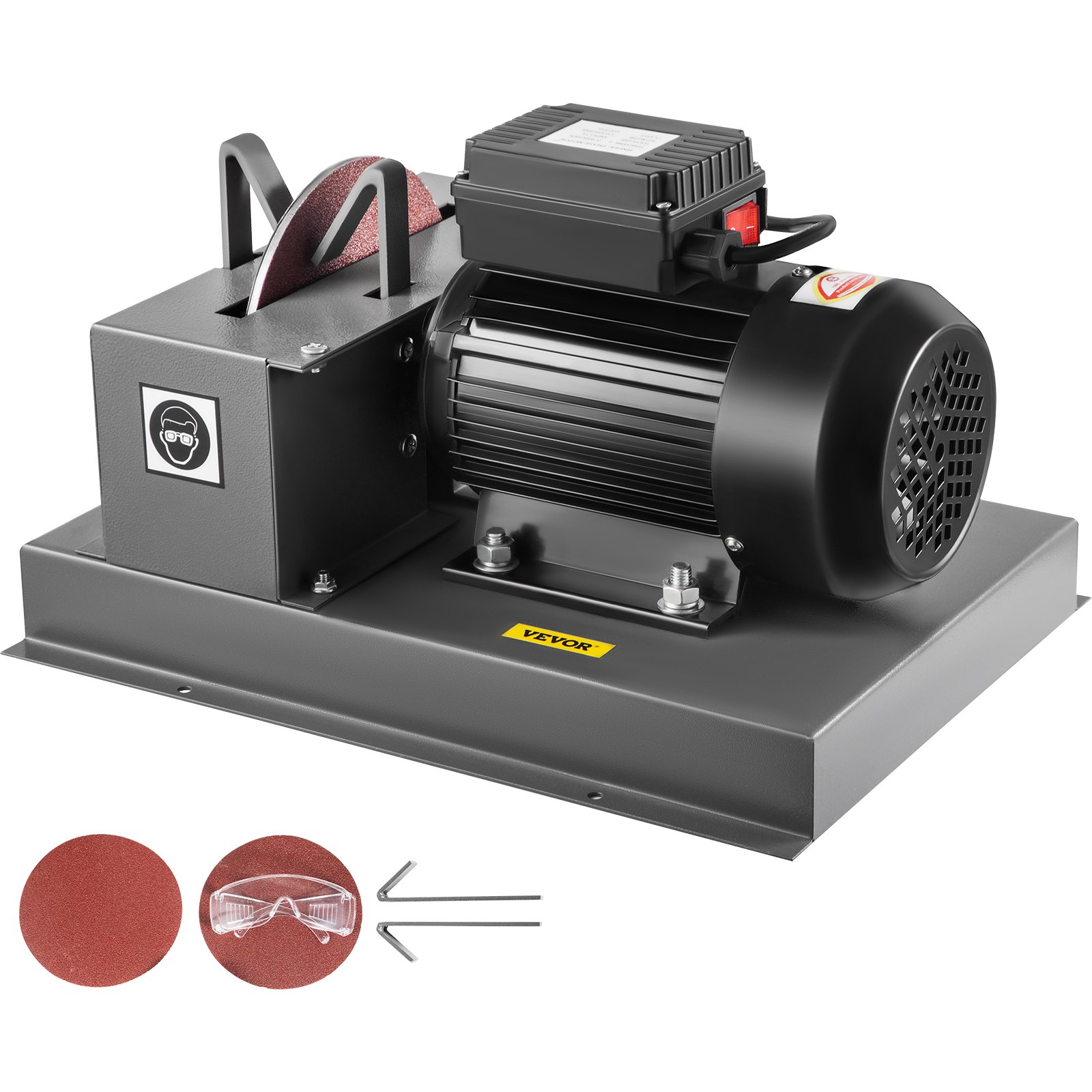 VEVOR Mower Blade Bench Grinder 7" Wheel 2/3 HP Motor 30 Deg. Angle