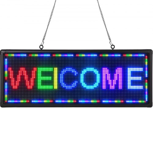 VEVOR Led Sign 40 x 15 Inch Digital Sign 96 x 96 HD Resolution Seven ...