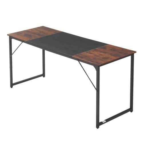 Skrivebord, 160x60x75 cm, Brun og Sort, Metalstel
