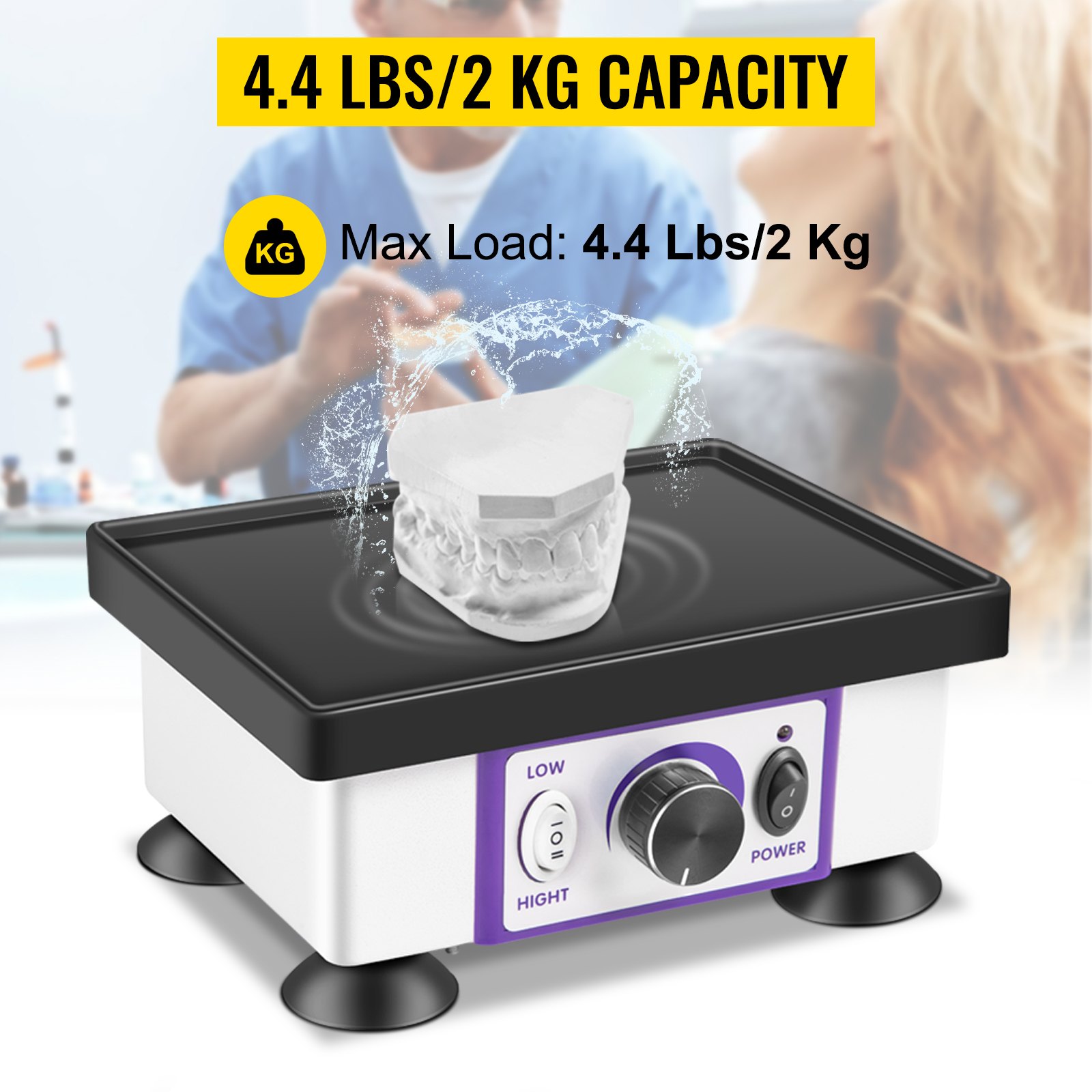 Vevor Square Quartet Vibrator Lab Vibrator 4.4lbs/2kg Dental Lab Square