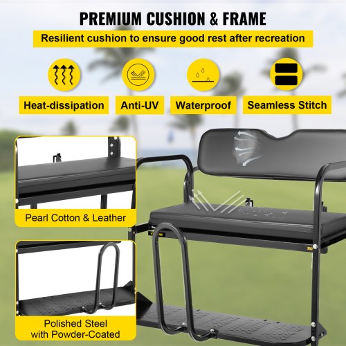 VEVOR Golf Cart Rear Seat, Club Car Rear Seat for Club Car DS 19822000.5, Heavy Duty Golf Cart