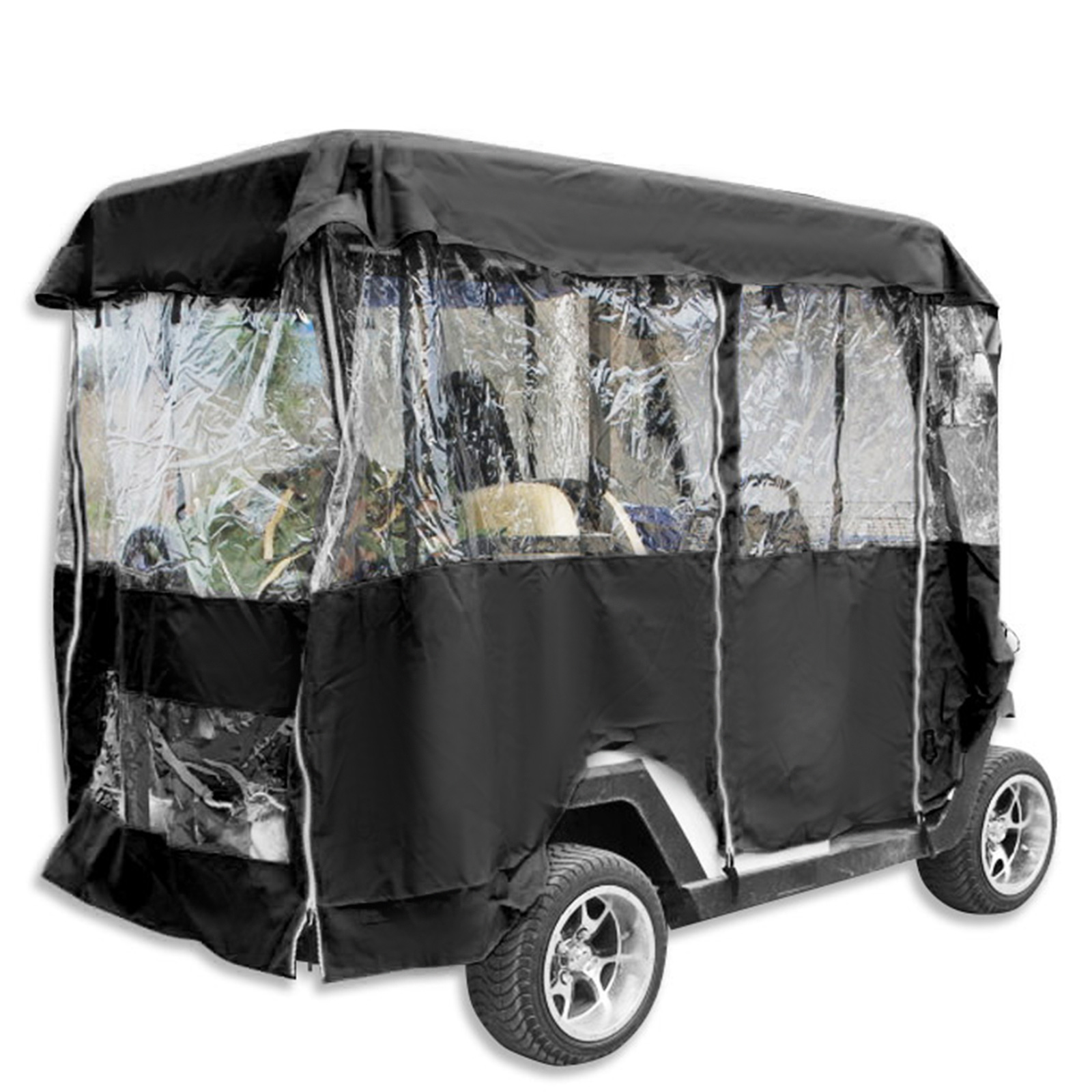 4 Passenger Golf Cart Cover Driving Enclosure Waterproof Person Rollup