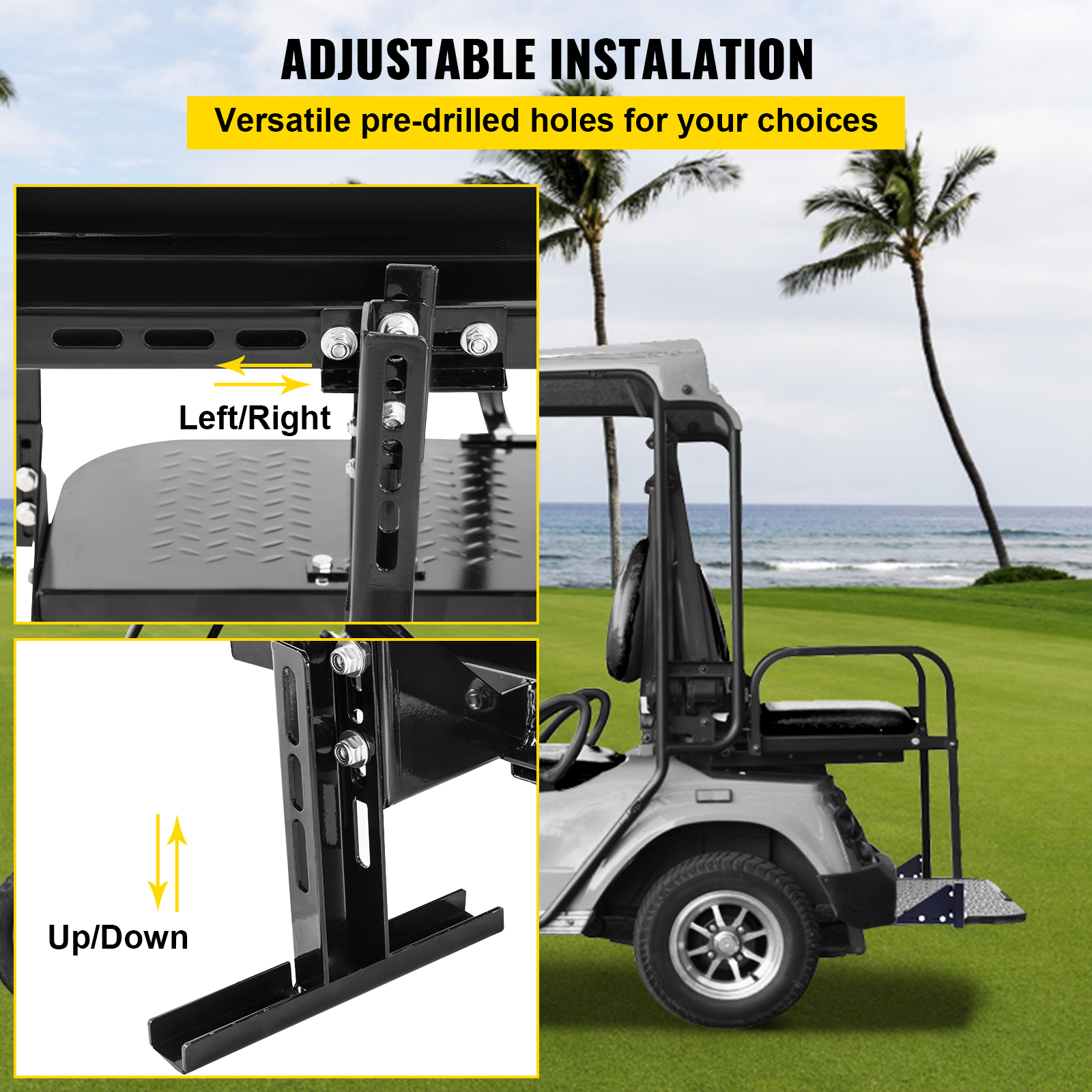 VEVOR Golf Cart Rear Seat, Club Car Rear Seat for 19822000.5 DS Model, Heavy Duty Golf Cart