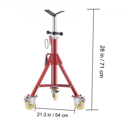 Vevor Pipe Stand Fold-a-jack V-head 28-52 Inch Height 12" Pipe 882 Lb W ...