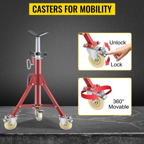 VEVOR Pipe Stand, Pipe Jack Stand, V Head Pipe Stand Adjustable Height