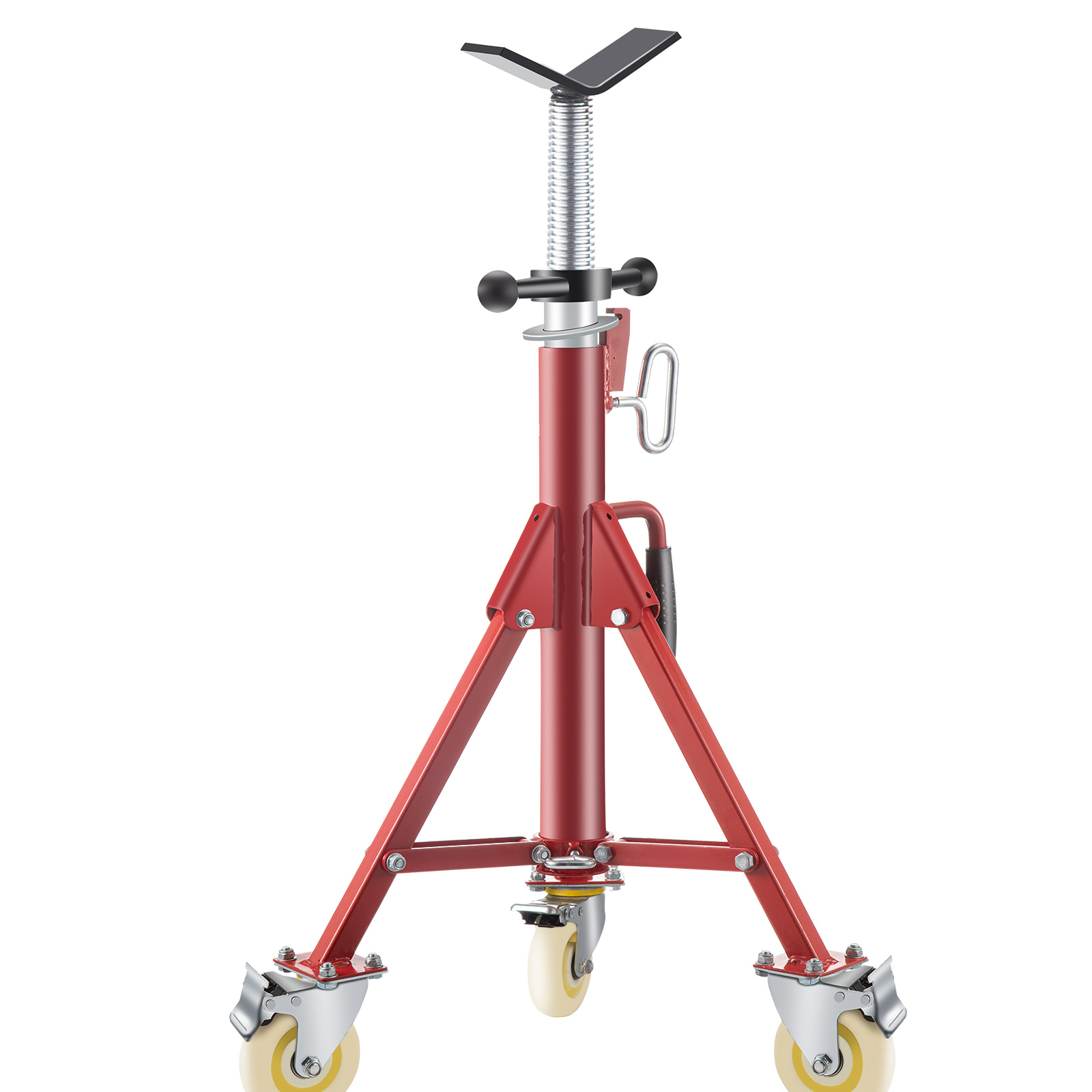 Vevor Pipe Stand Fold-a-jack V-head 28-52 Inch Height 12" Pipe 882 Lb W/casters | VEVOR US