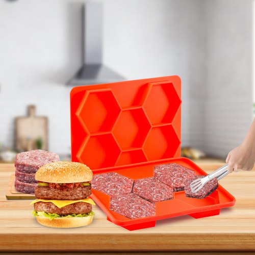 VEVOR Innovative Burger Patty Press Freezer 5In1 Burger Press and Freezer Container Non Stick