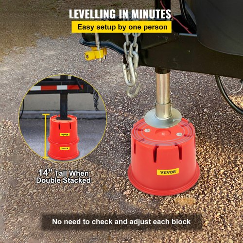 VEVOR Trailer Jack Block Trailer Stabilizer 6PC HDPE RV Block with EPV