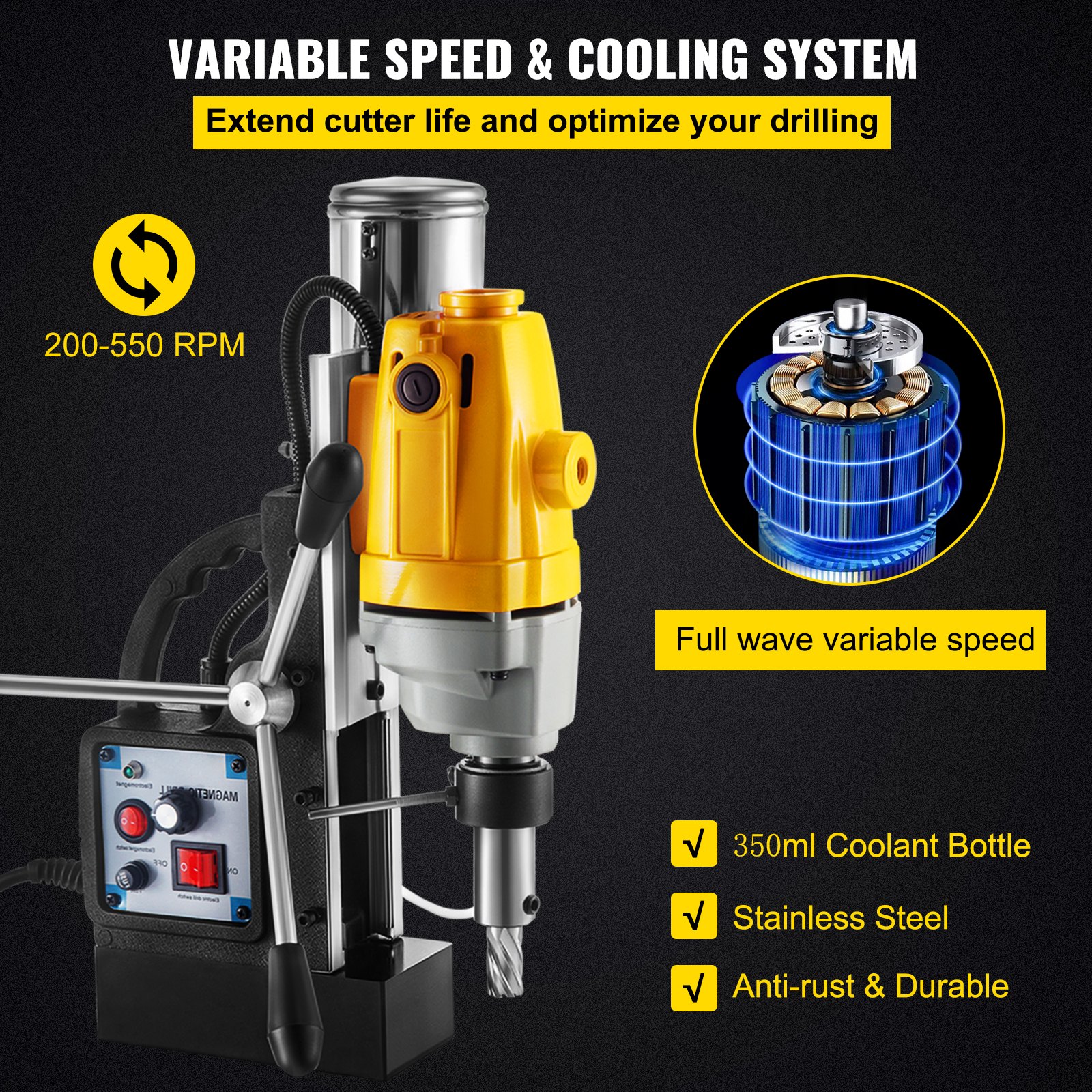 VEVOR Drill, 550RPM Noload Speed Drill Press