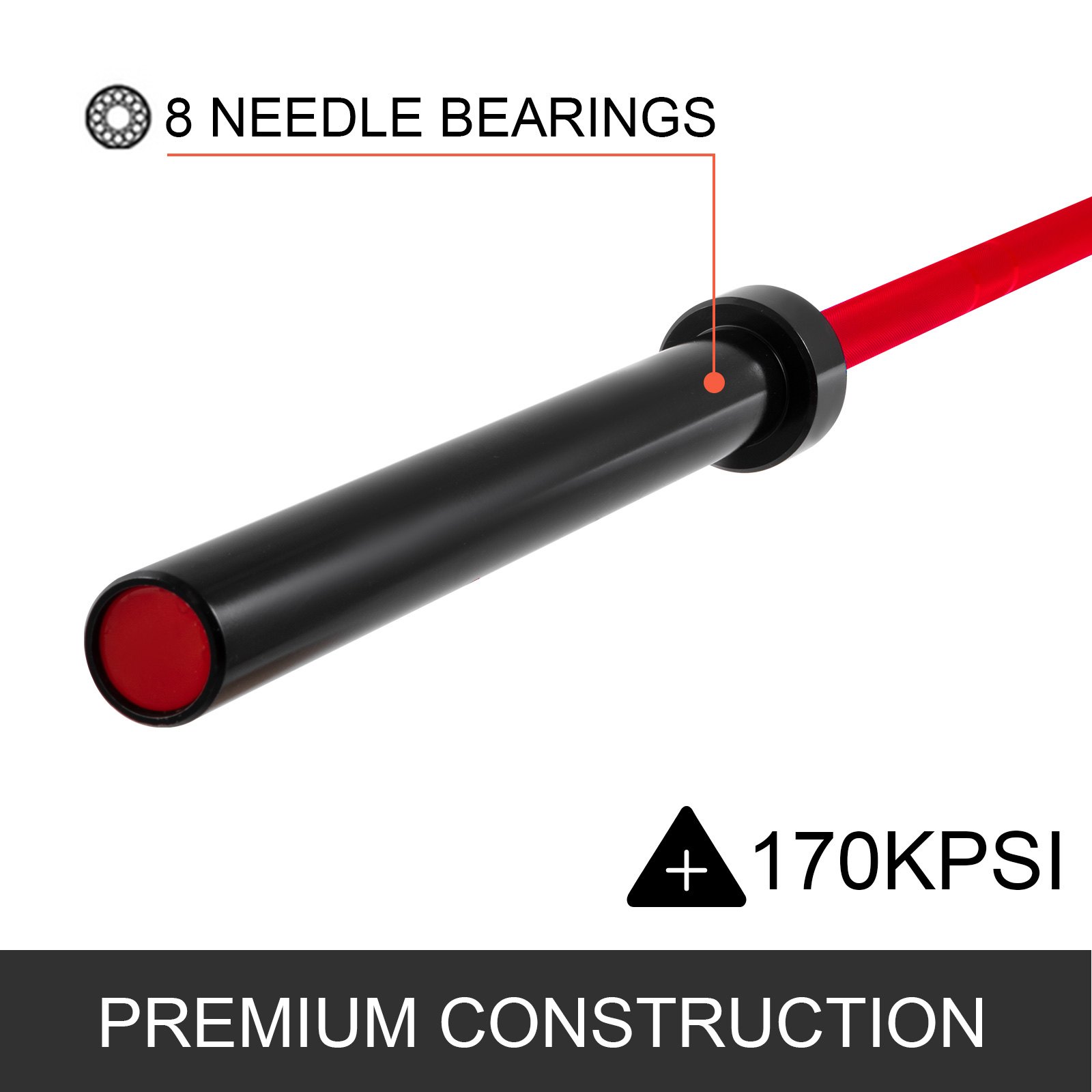 VEVOR Olympic Barbell Capacity 1200 lbs ,2Inch Weightlifting Barbell