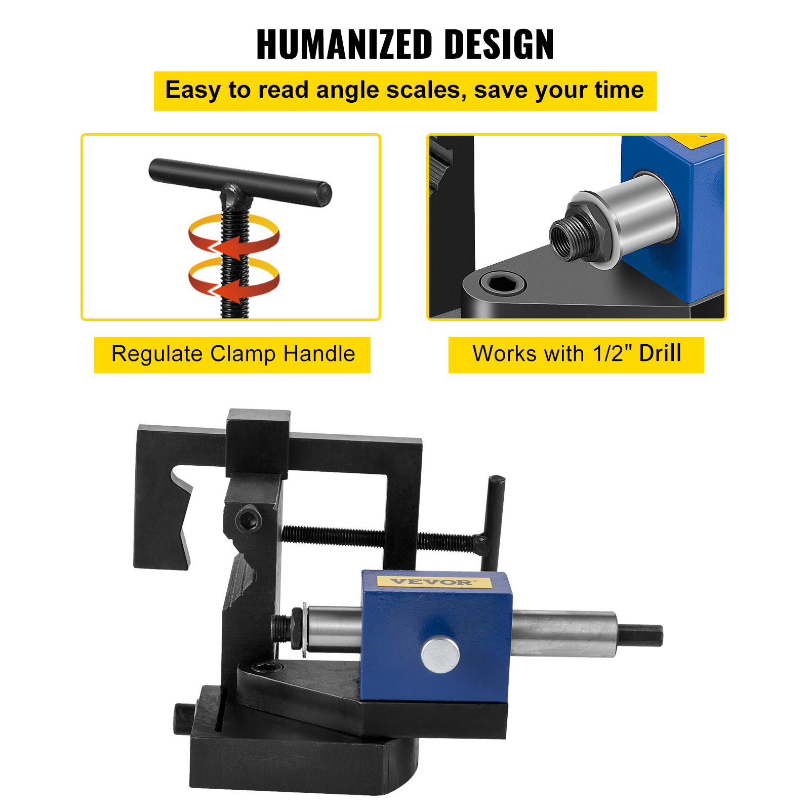 VEVOR Pipe Notcher Punch and Press Tool for 050 Degree Tube Notcher