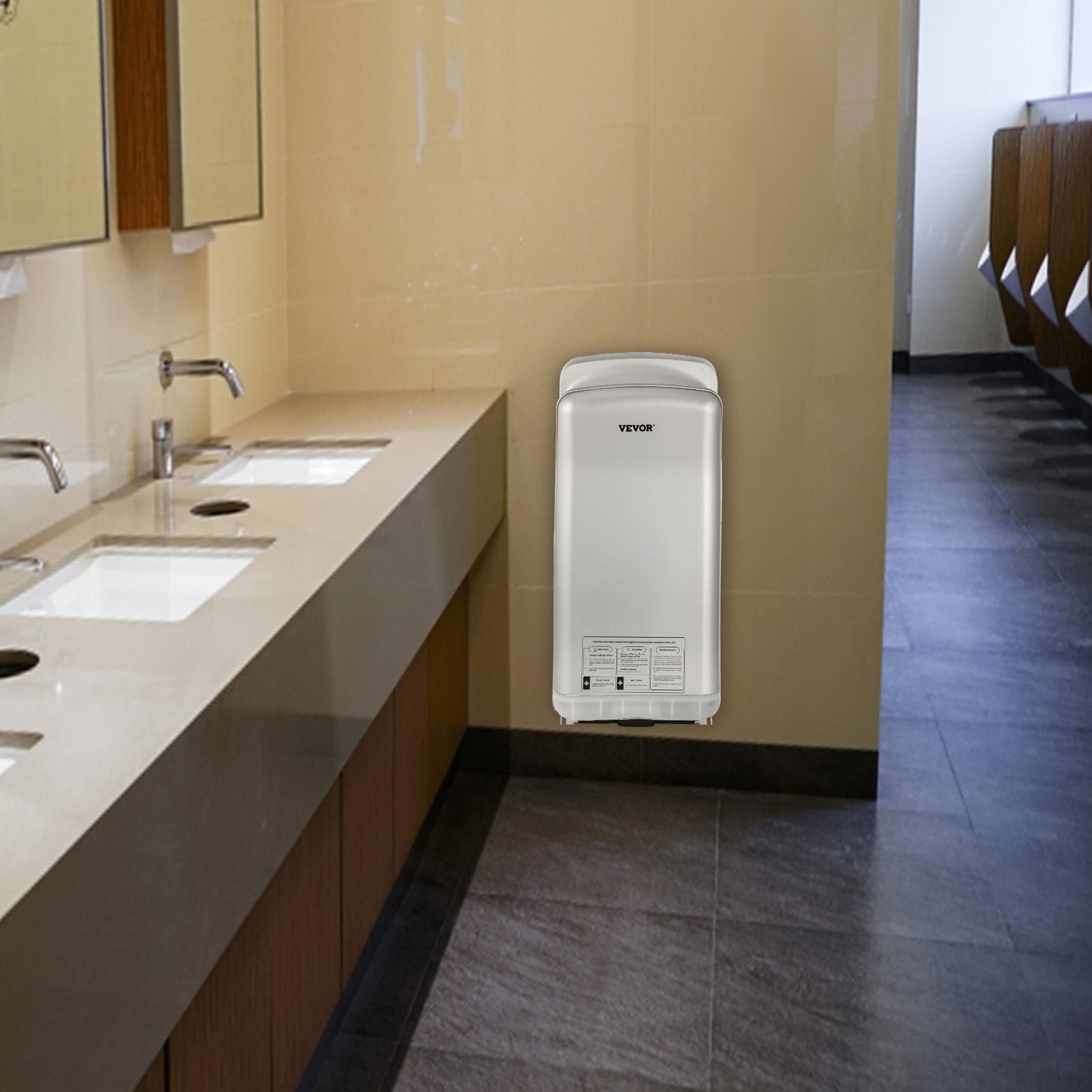 VEVOR VEVOR Jet Hand Dryer Blade Hand Dryer Automatic High Speed for