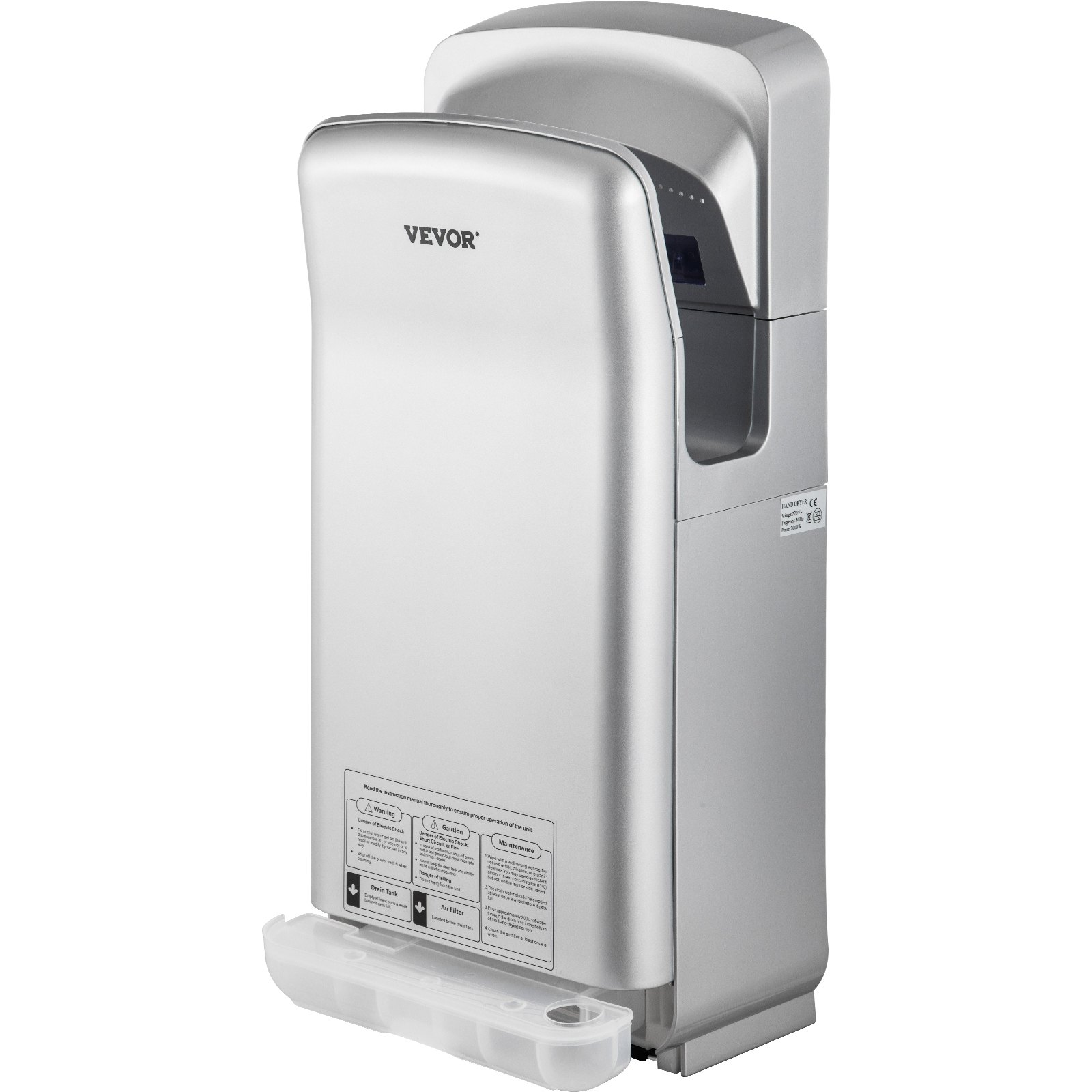 VEVOR VEVOR Jet Hand Dryer Blade Hand Dryer Automatic High Speed for