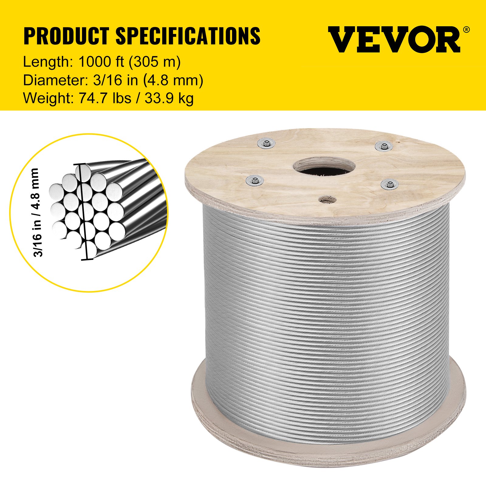 3-16-stainless-steel-cable-wire-rope-1x19-type-316-1000-feet-vevor-us