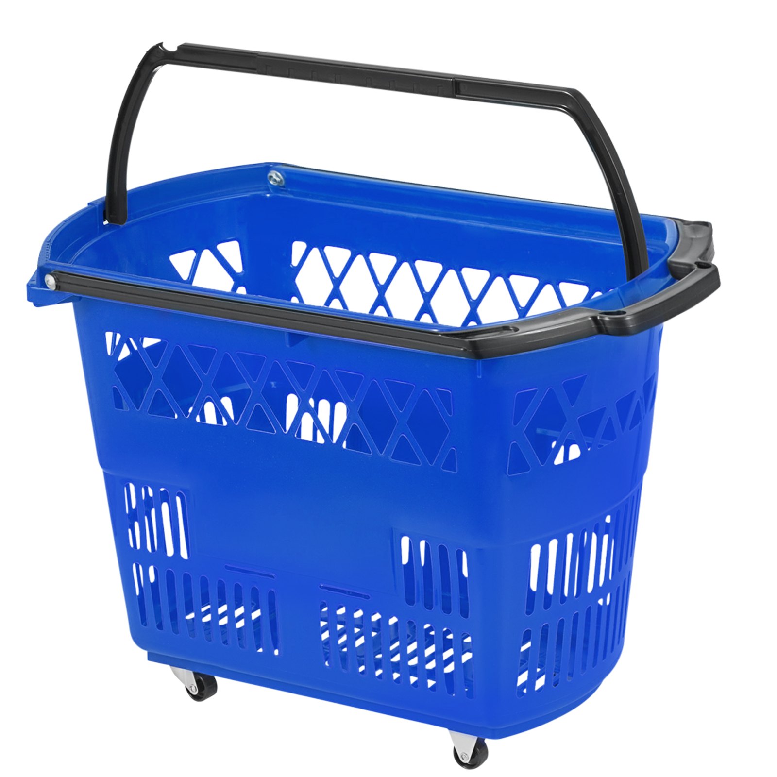 VEVOR 6PCS Shopping Carts, Blue Shopping Baskets with Handles, Plastic