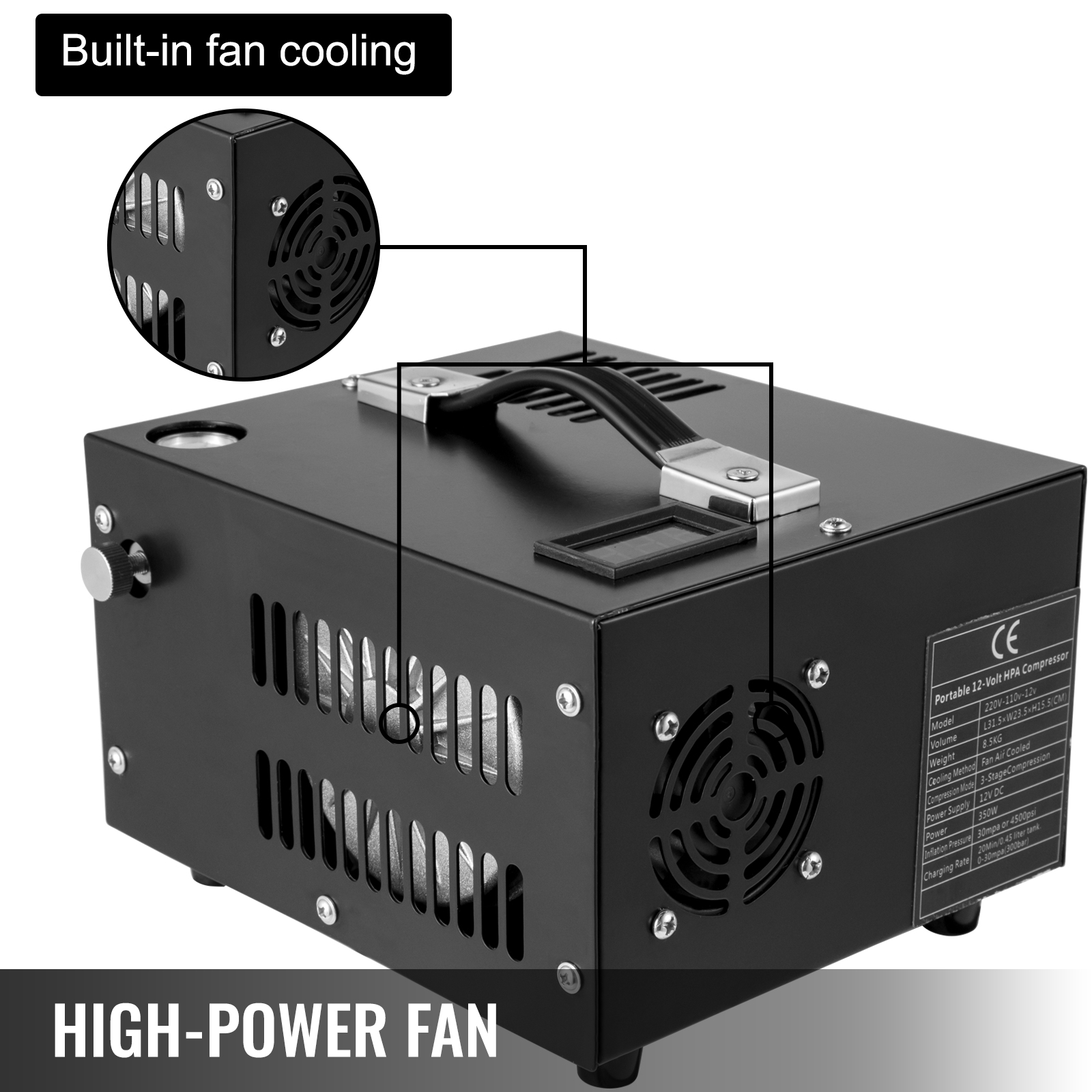 Vevor Pcp Air Compressor Pcp Compressor 12v 4500 Psi Air Rifle Pump