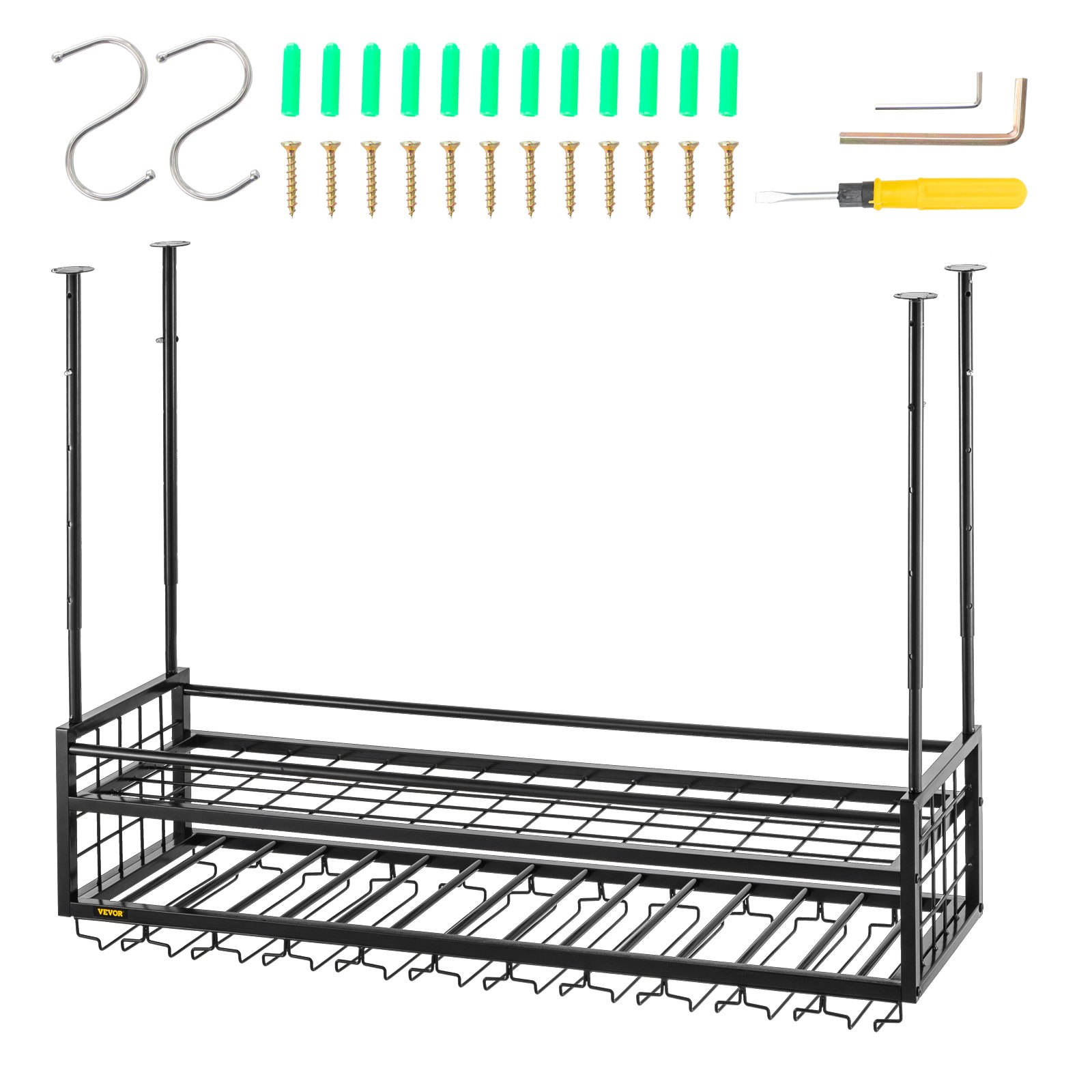VEVOR Ceiling Wine Glass Rack, 46.9 x 11.8 inch Hanging Wine Glass Rack