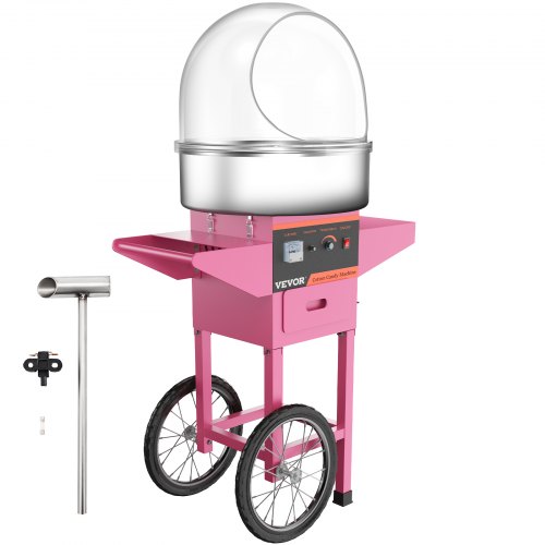 VEVOR Cotton Candy Machine Commercial with Bubble Cover Shield and Cart ...