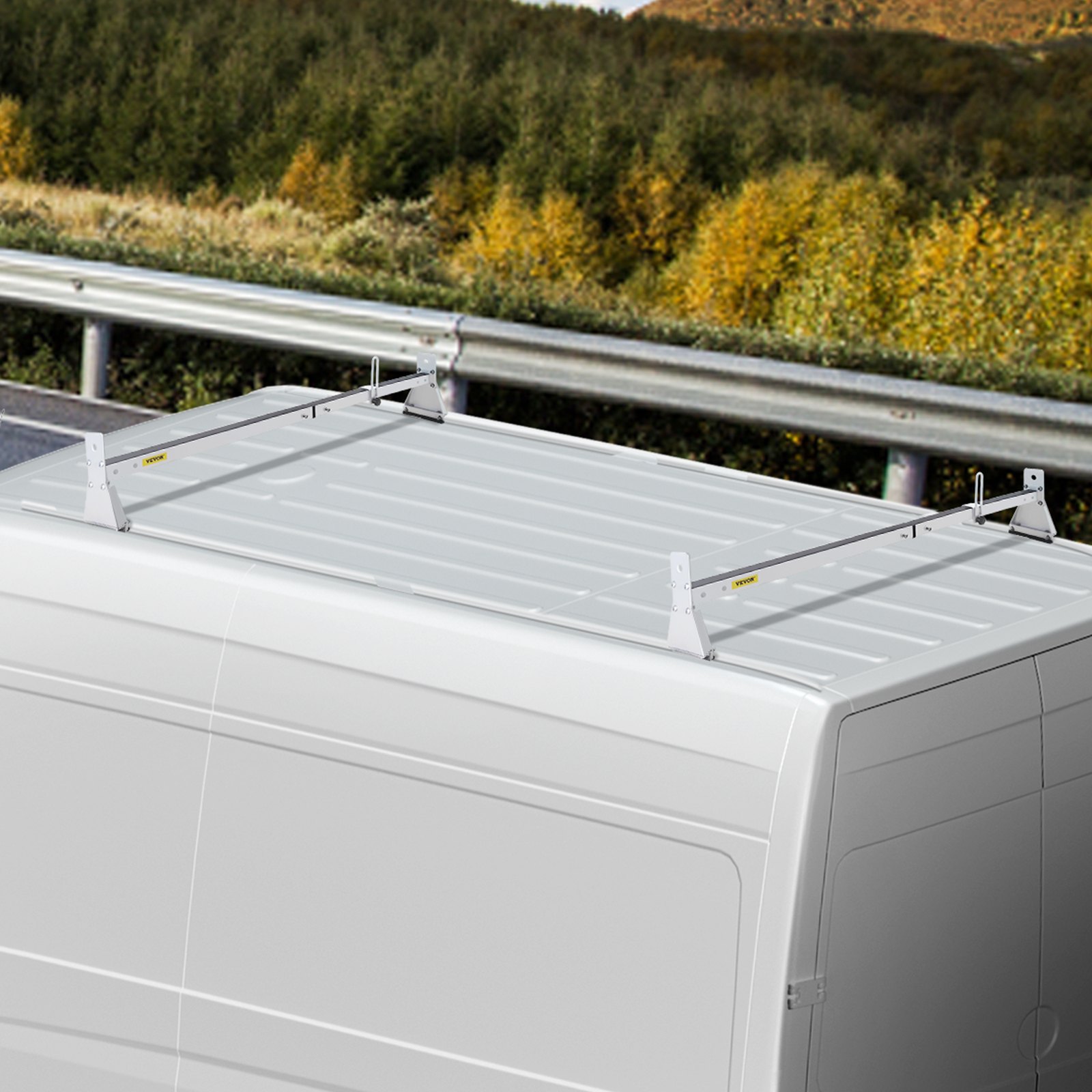 VEVOR Van Roof Ladder Rack, 2 Bars, 331 LBS Capacity, 52"63.8