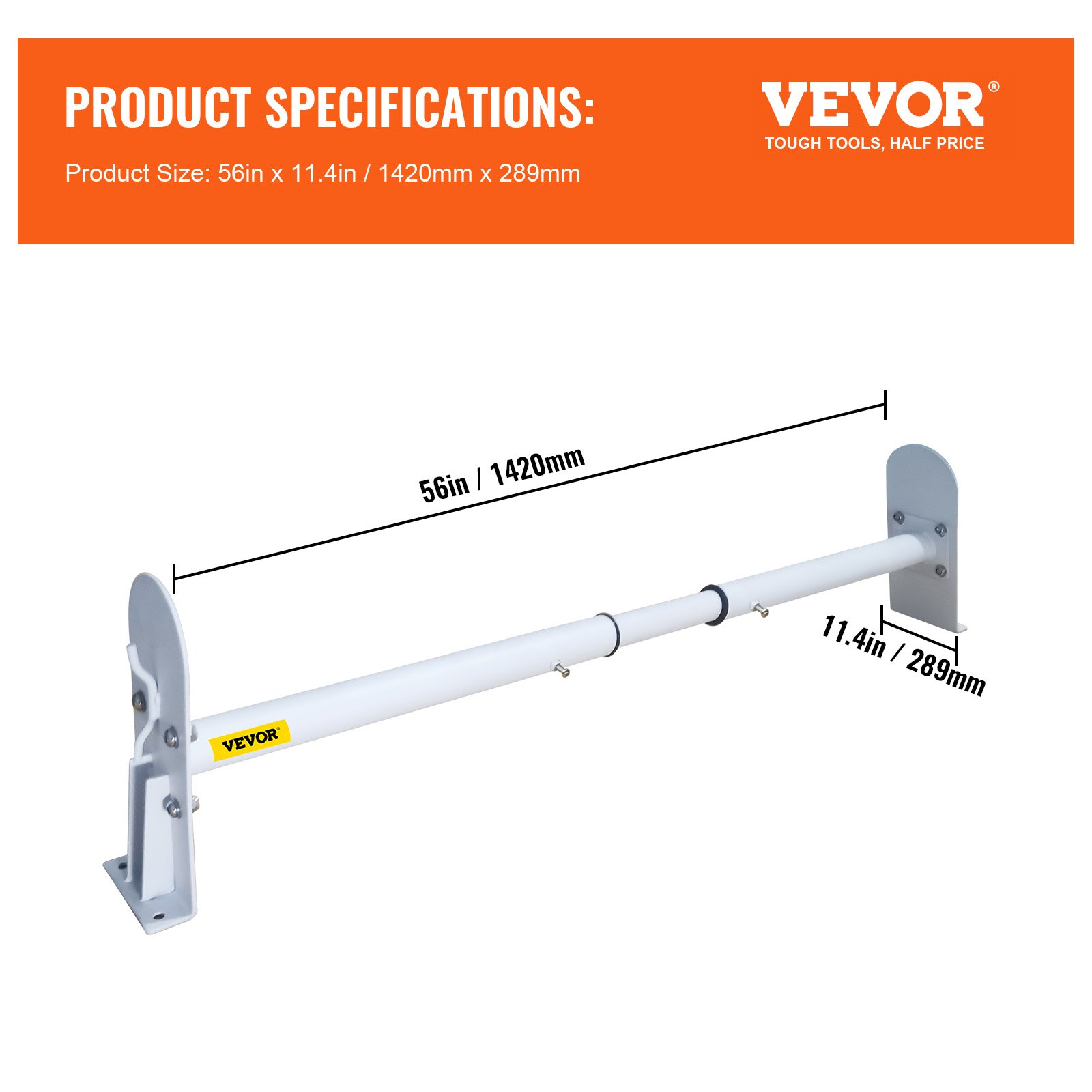 VEVOR Roof Ladder Rack Van Ladder Rack 34.6"56" Adjustable 3 Bars 500