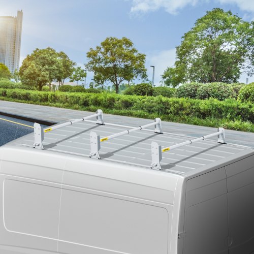 VEVOR Van Roof Ladder Rack, 3 Bars, 661 LBS Capacity, Heavy Duty 34.6"56.7" Adjustable Steel