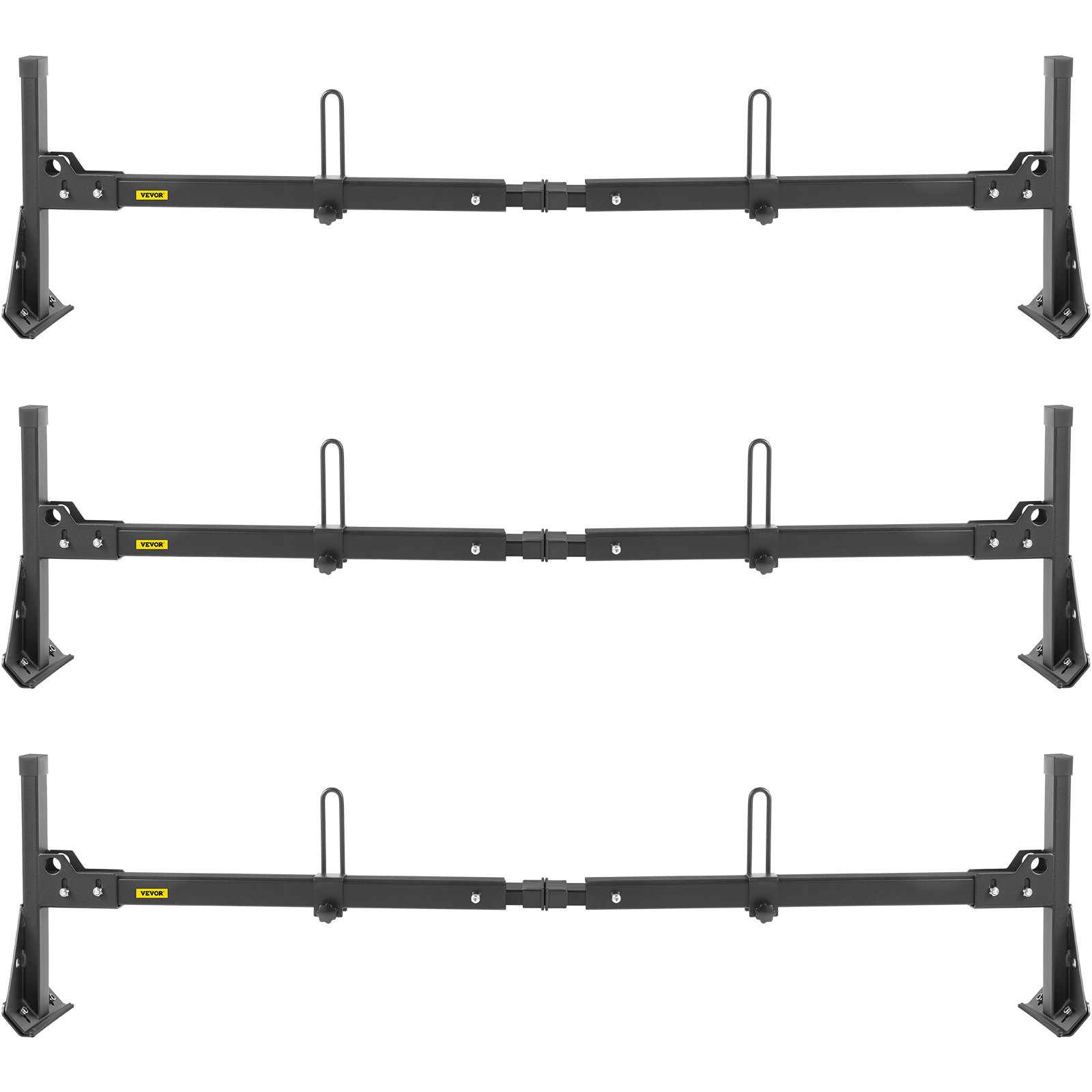 VEVOR Van Ladder Roof Racks, 3 Bars, 661 LBS Capacity, Adjustable Matte