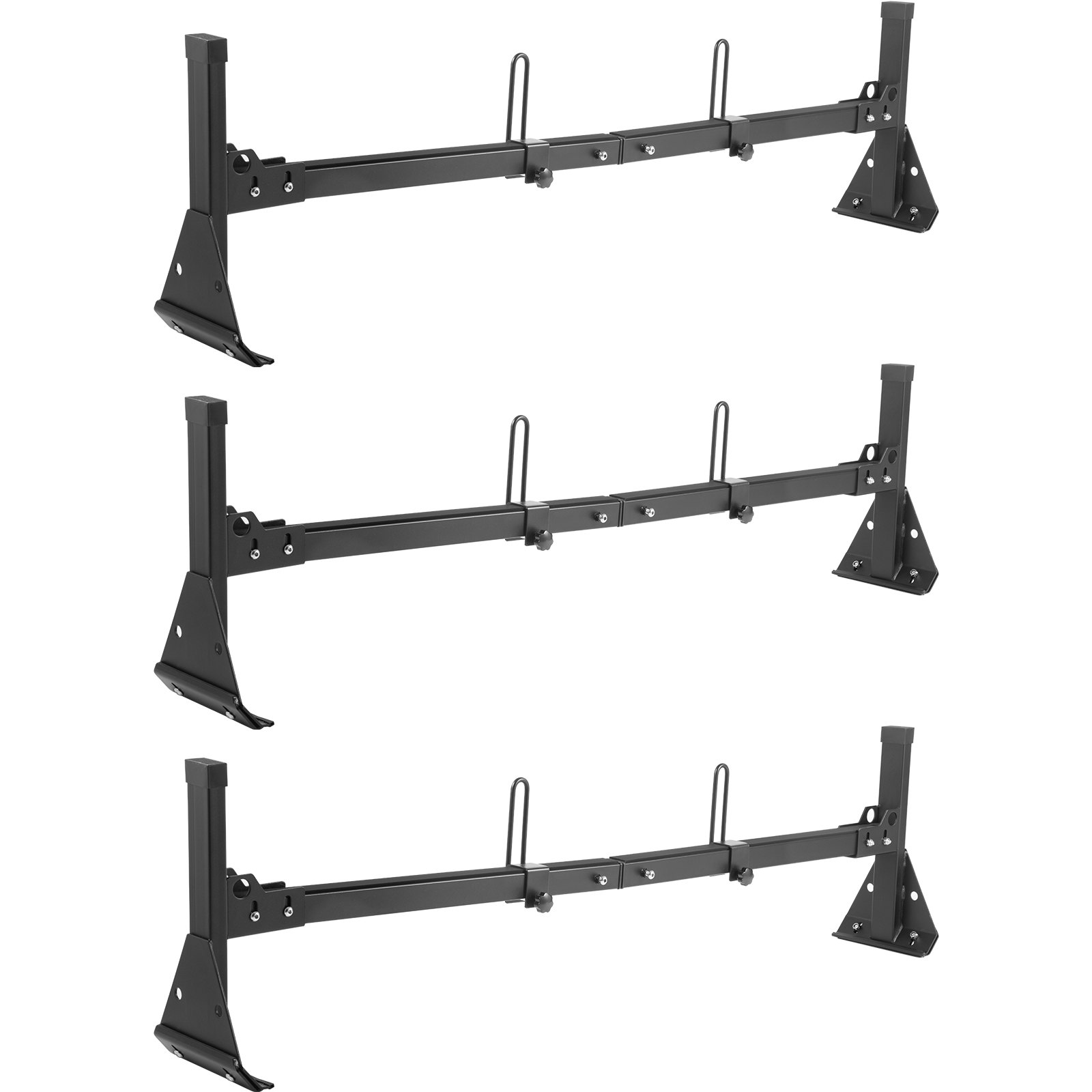 VEVOR Van Ladder Roof Racks, 3 Bars, 661 LBS Capacity, Adjustable Matte