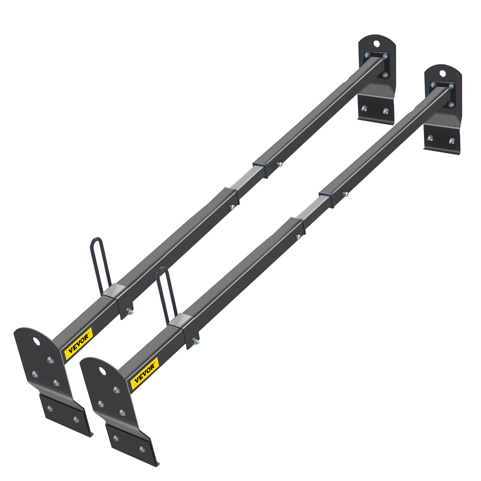 VEVOR Van Roof Ladder Rack, 2 Bars, 661 LBS Capacity, 55"63" Adjustable Steel Roof Rack Cross