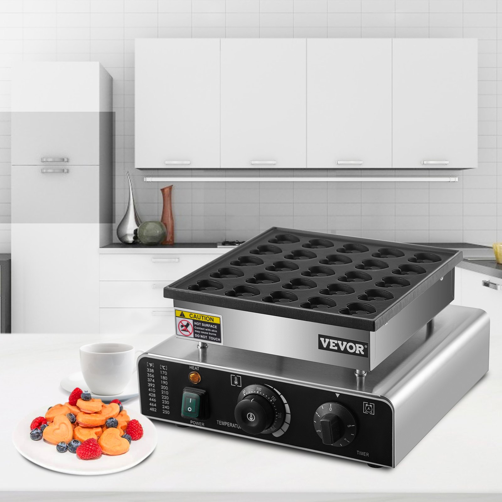 VEVOR Mini Dutch Pancake Maker, HeartShaped Dutch Pancake Machine