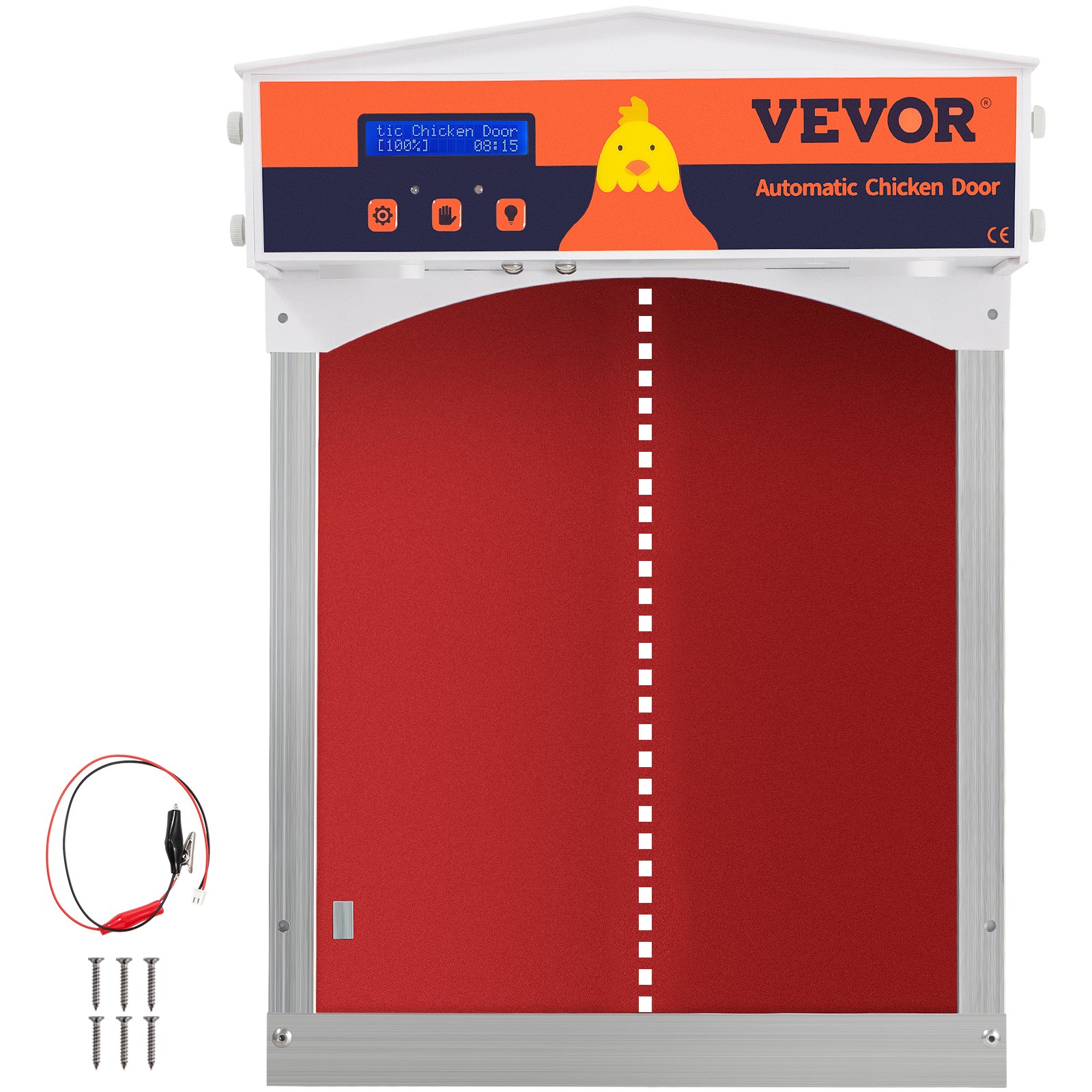 VEVOR Automatic Chicken Coop Door, Auto Open/Close, Gear Lifter