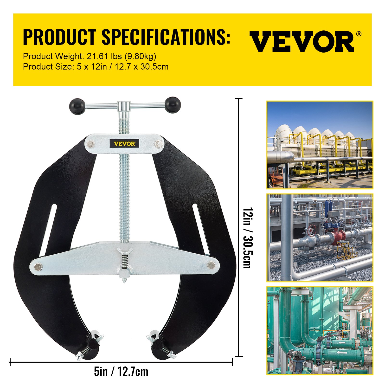 5"-12" Pipe Alignment Clamp For Welding | Heavy-Duty Carbon Steel Fit-Up Tool