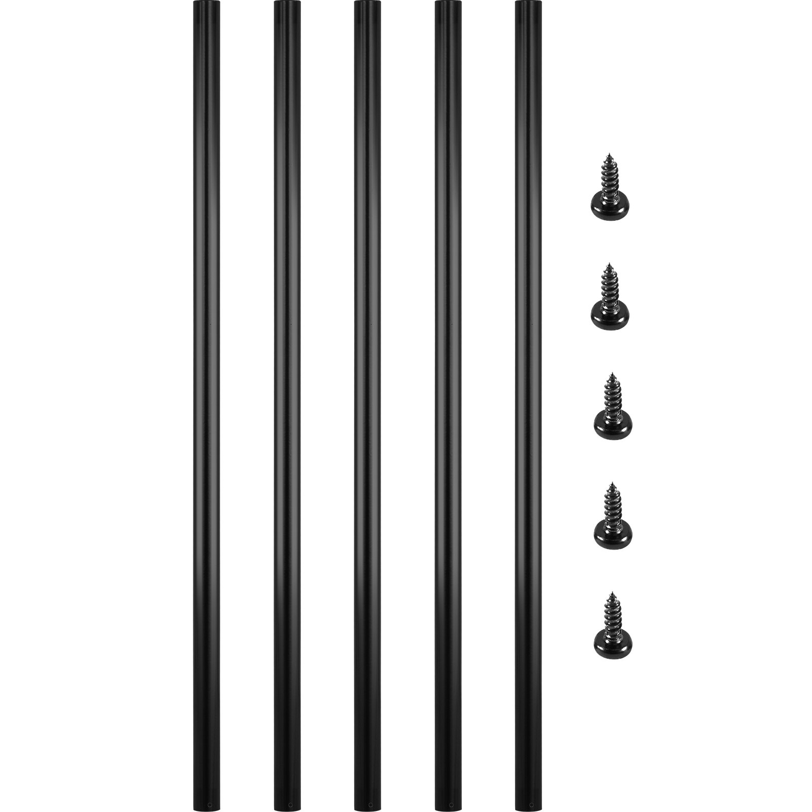 VEVOR Deck Balusters, 51 Pack Metal Deck Spindles, 36"x0.75" Staircase Baluster with Screws