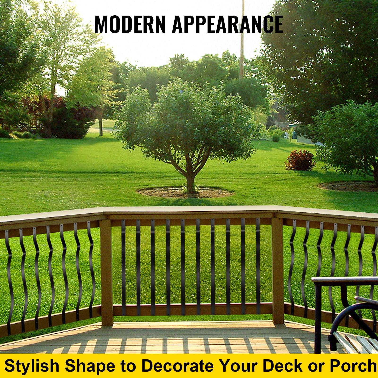 VEVOR Deck Balusters, 51 Pack Metal Deck Spindles, 32.25"x1" Staircase Baluster with Screws