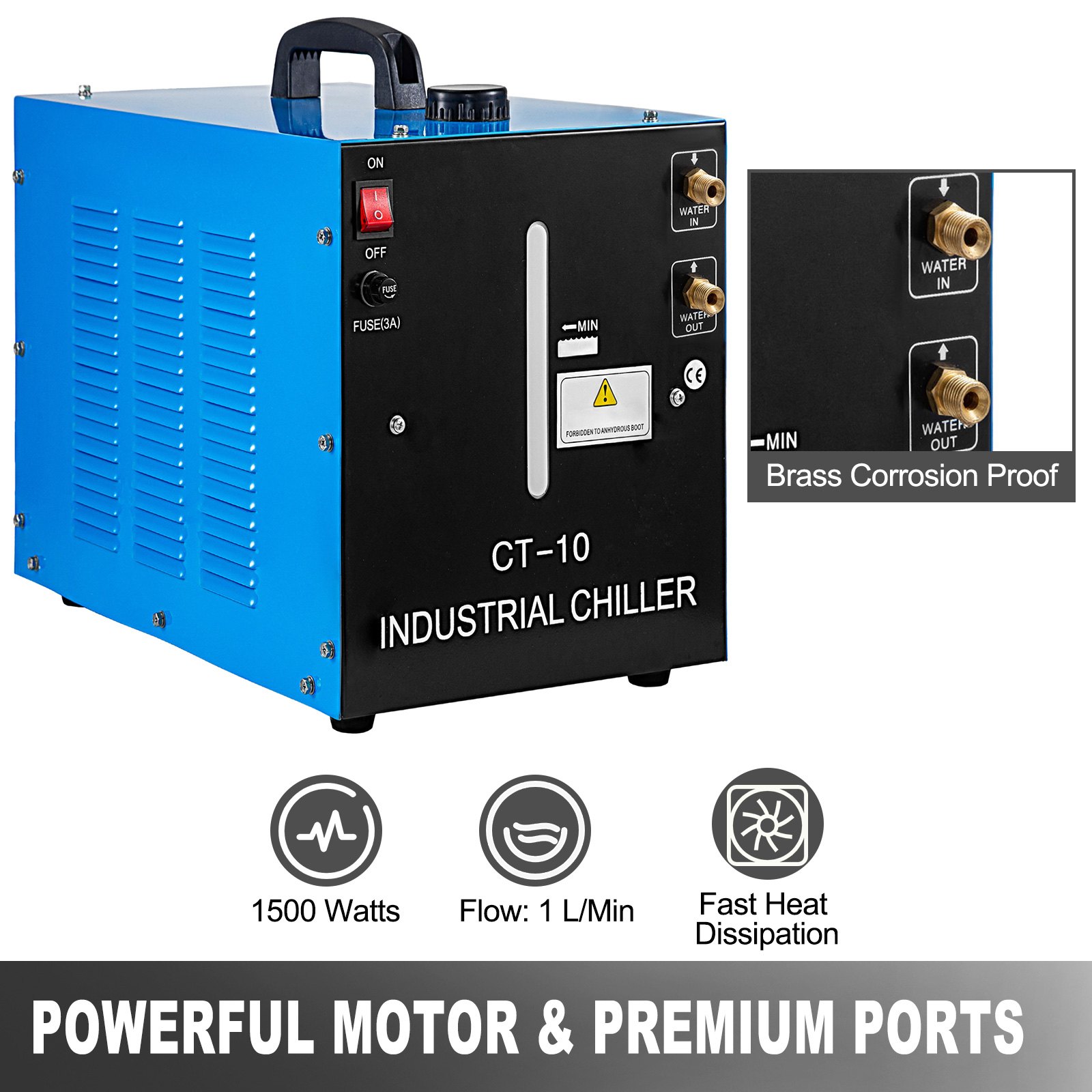 VEVOR Tig Cooler 10L Tig Water Cooler 110V Water Cooled Tig Torch 350A
