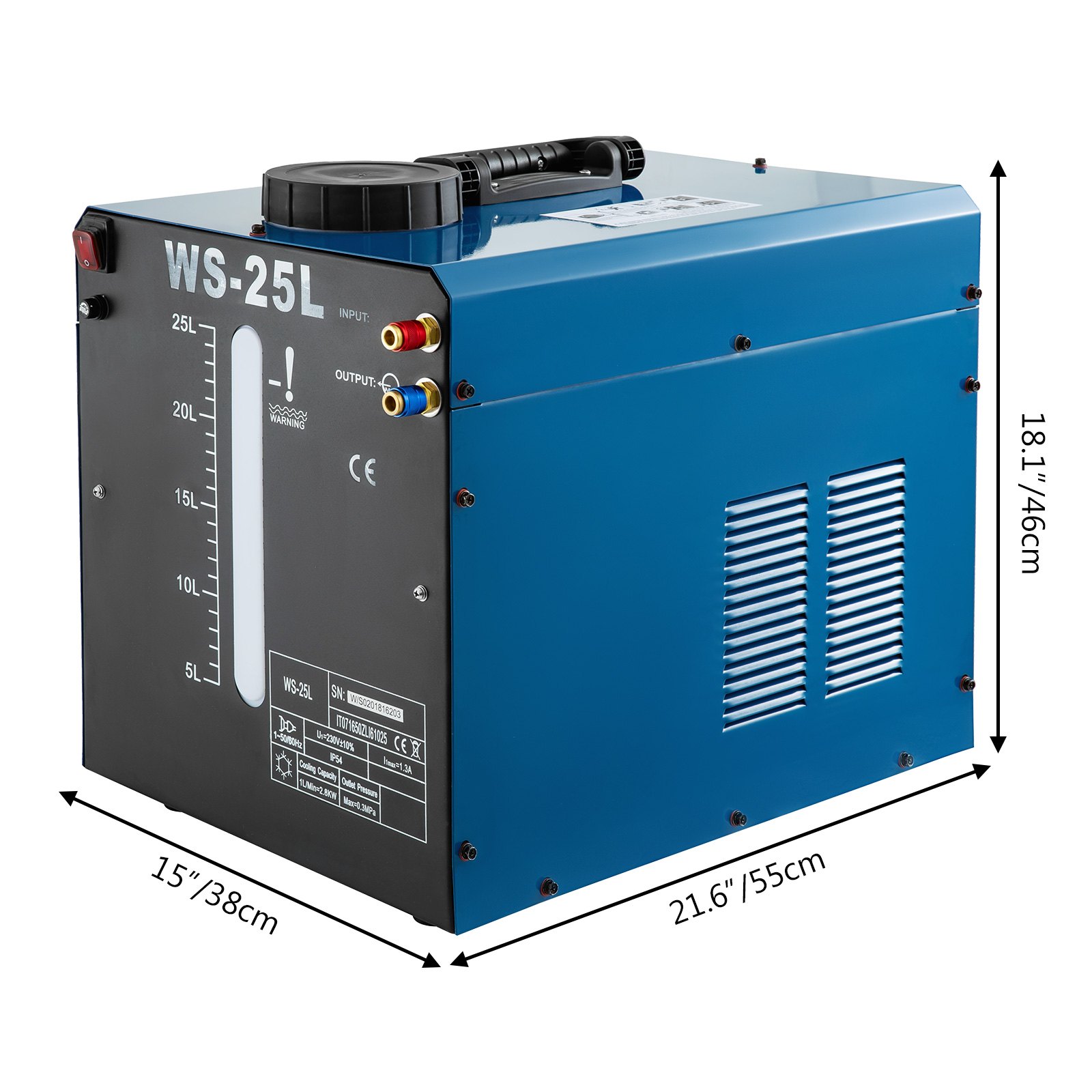 VEVOR Tig Cooler 25L Tig Water Cooler 110V Water Cooled Tig Torch 370W ...