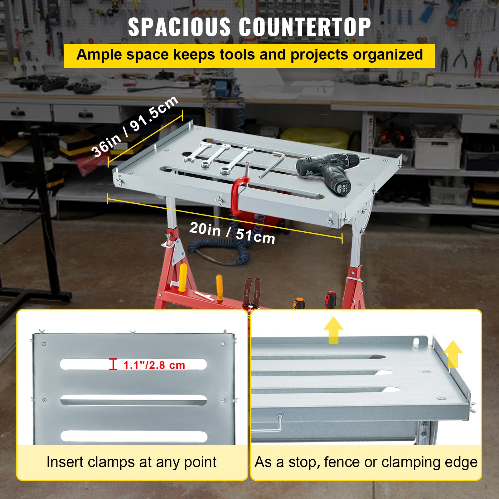 VEVOR Welding Table 36'' x 20'' Steel Welding Table Three 1.1 in ...