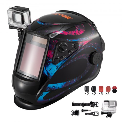 VEVOR True Color Solar Powered Auto Darkening Welding Helmet, 4