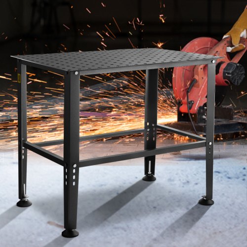 VEVOR Welding Table, 36" X 24" Adjustable Workbench, 0.12" Thick ...